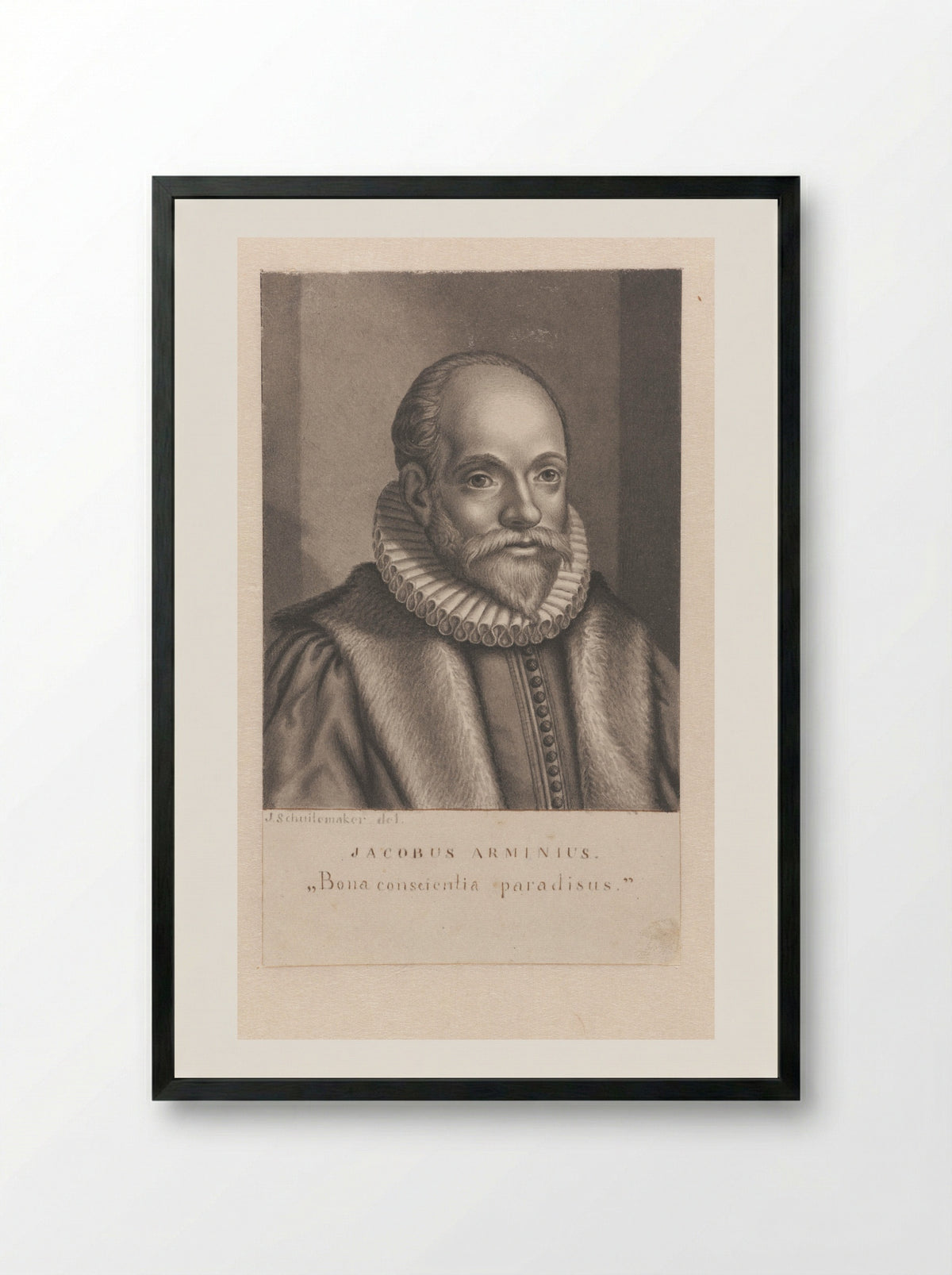 Portret van Jacobus Arminius - Jan Schuitemaker - Framed Print Black