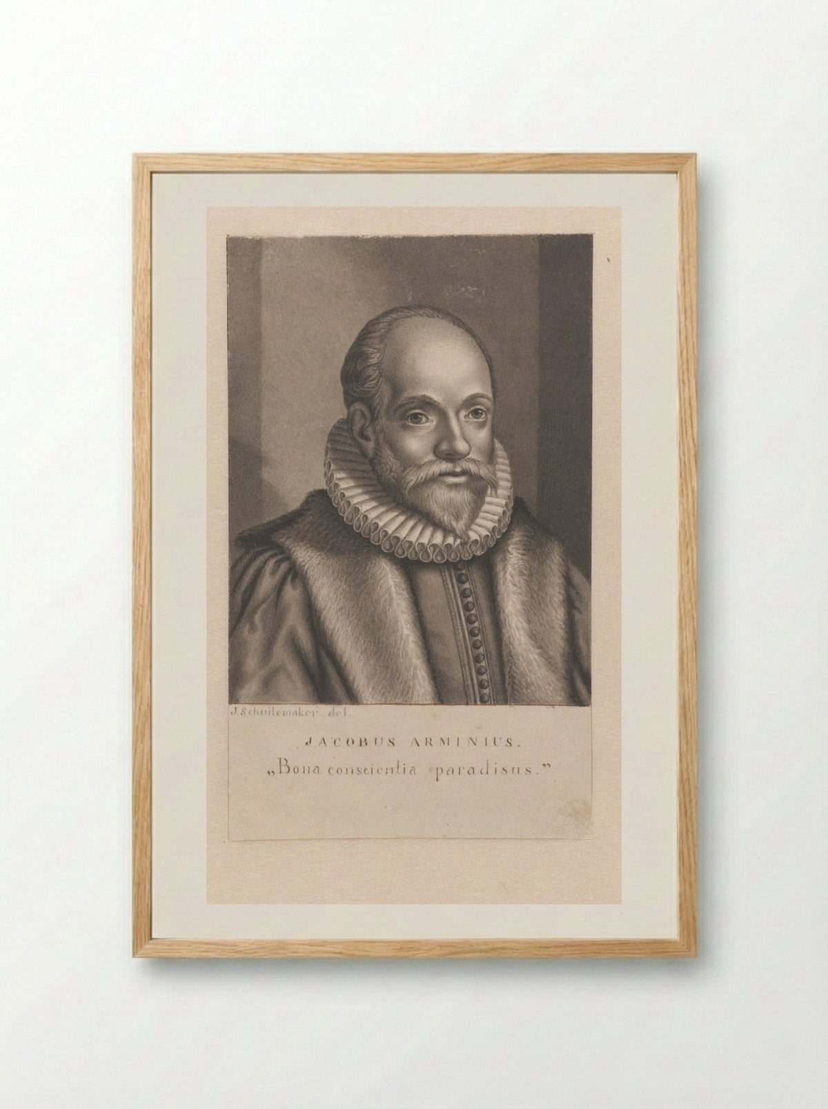 Portret van Jacobus Arminius - Jan Schuitemaker - Framed Print Wood
