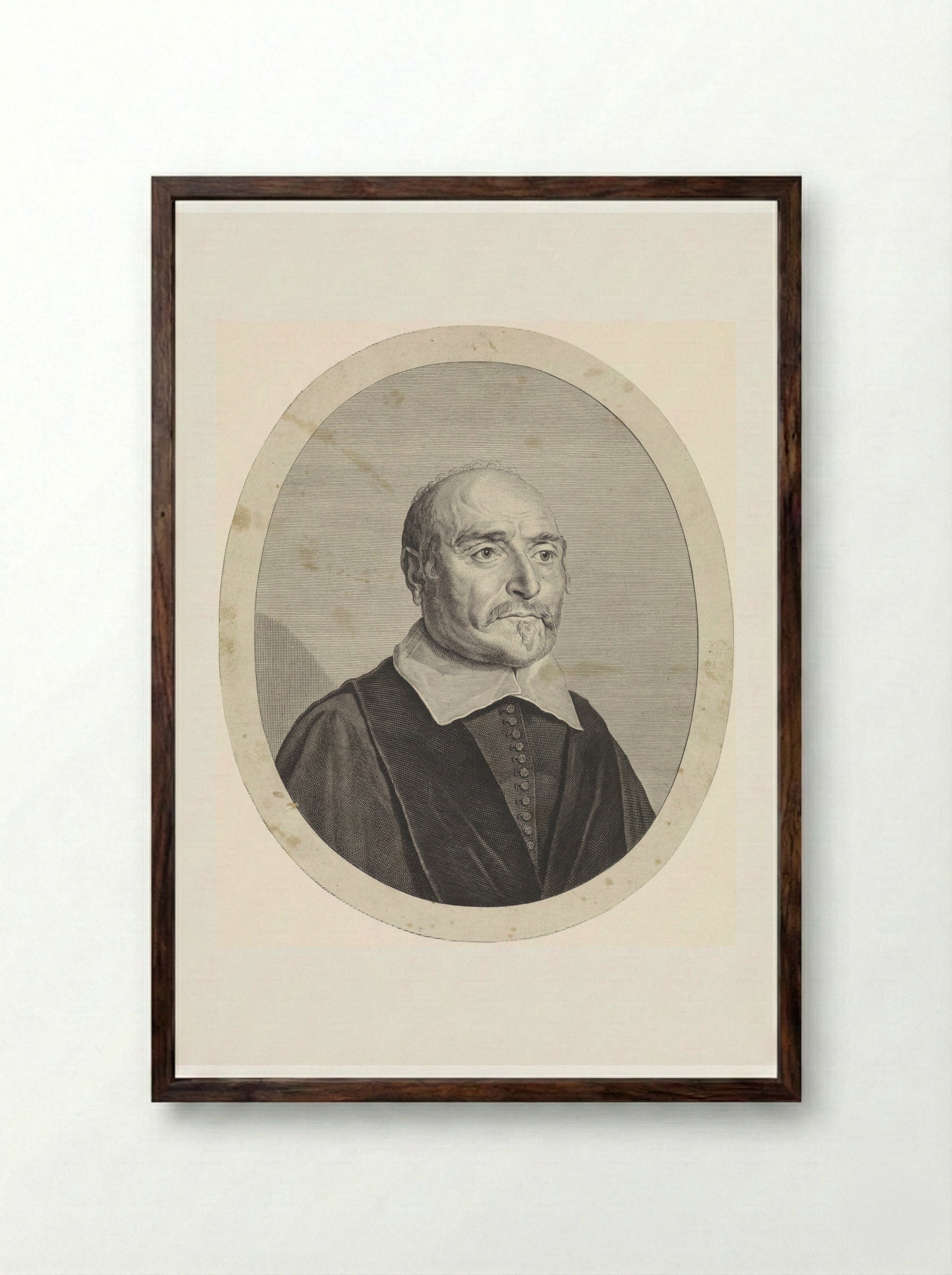 Portret van Jacobus Lansbergen - Theodor Matham - Framed Print Dark Wood