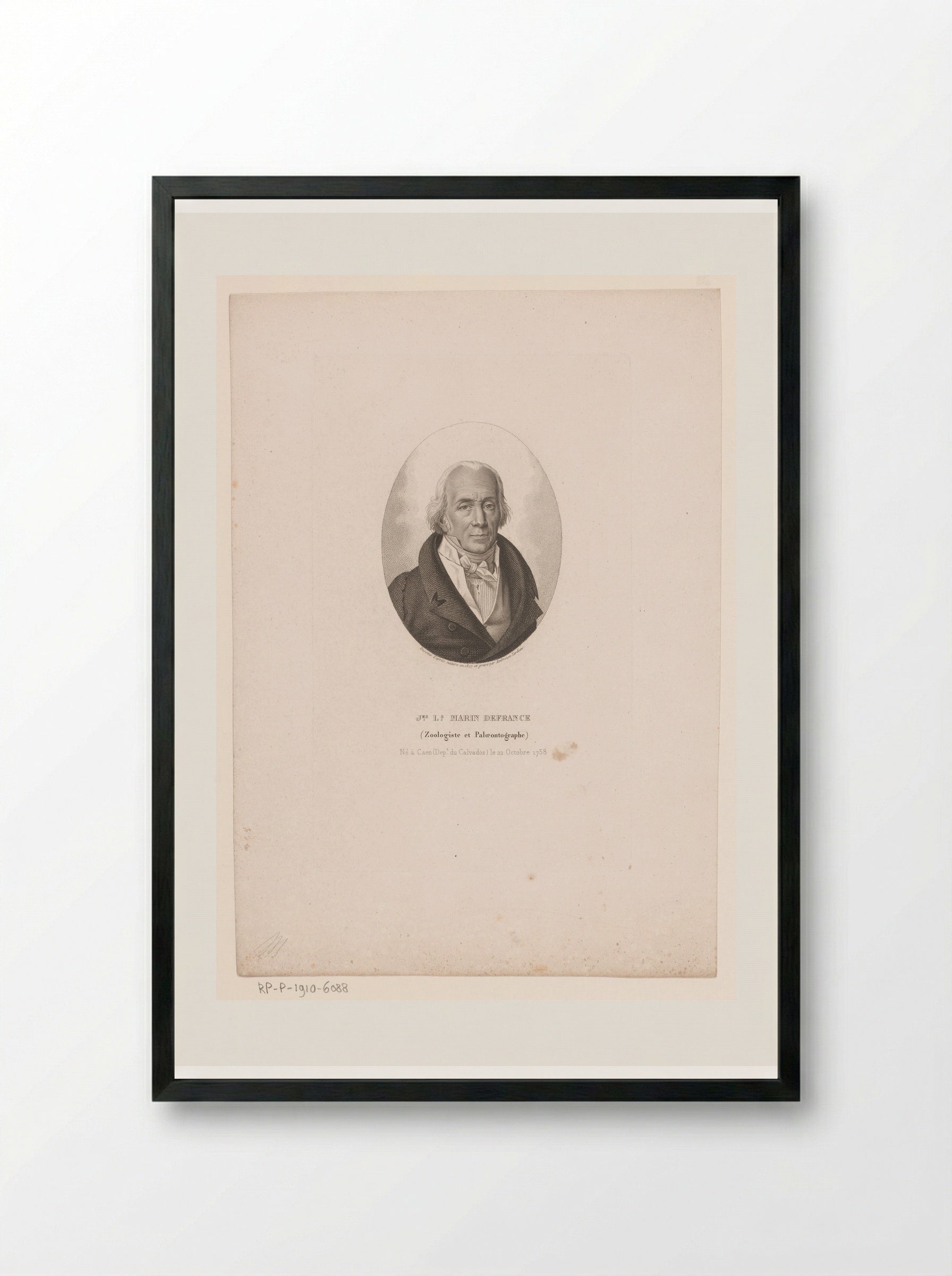 Portret van Jacques Louis Marin DeFrance - Ambroise Tardieu - Framed Print Black
