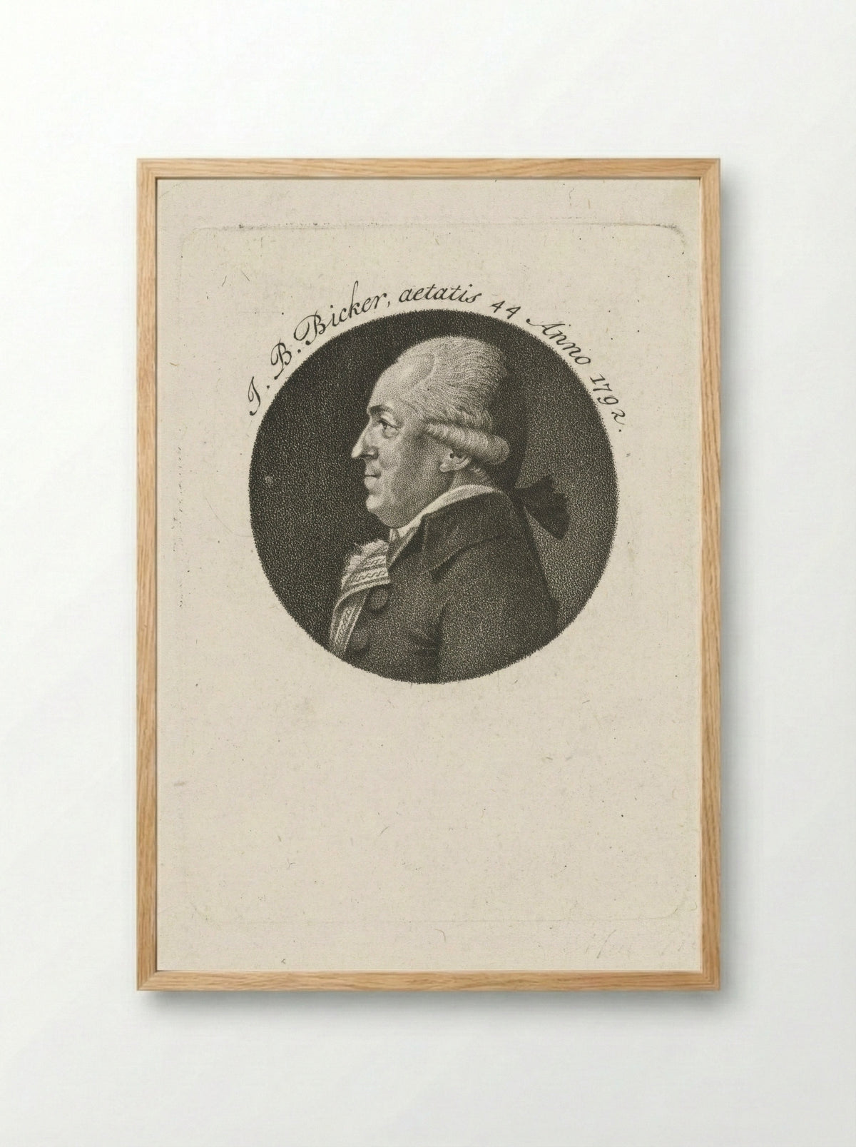 Portret van Jan Bernd Bicker, op 44-jarige leeftijd - François Joseph Pfeiffer (I) - Framed Print Wood