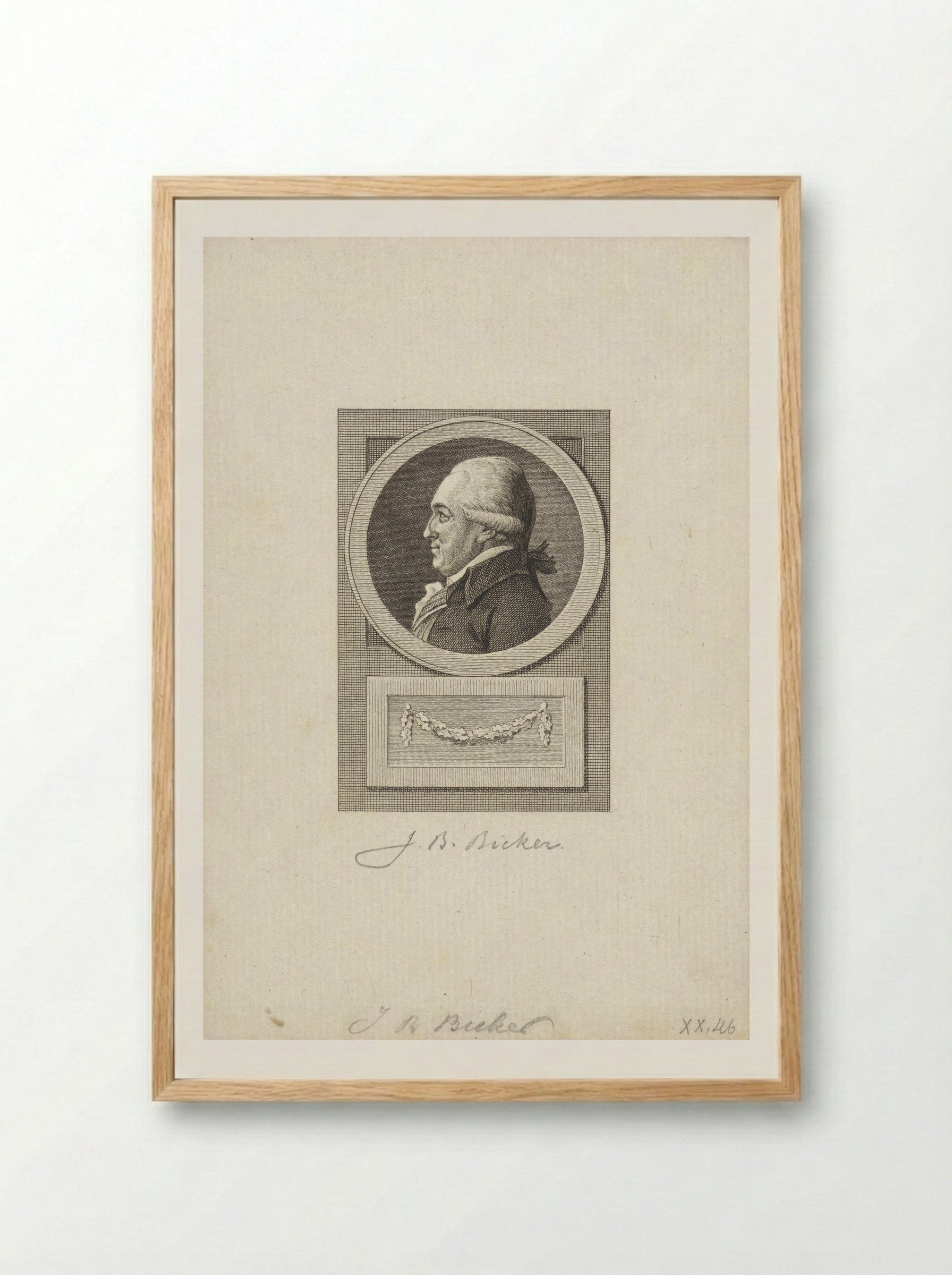 Portret van Jan Bernd Bicker - Reinier Vinkeles (I) - Framed Print Wood