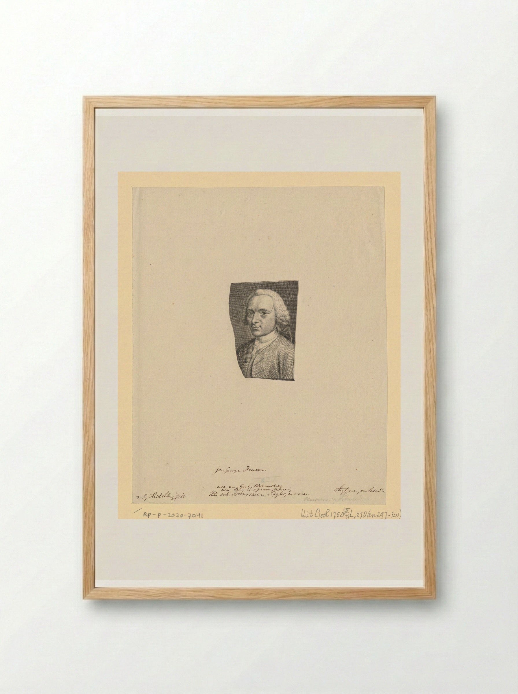 Portret van Jan George Freezen - Pieter Tanjé - Framed Print Wood