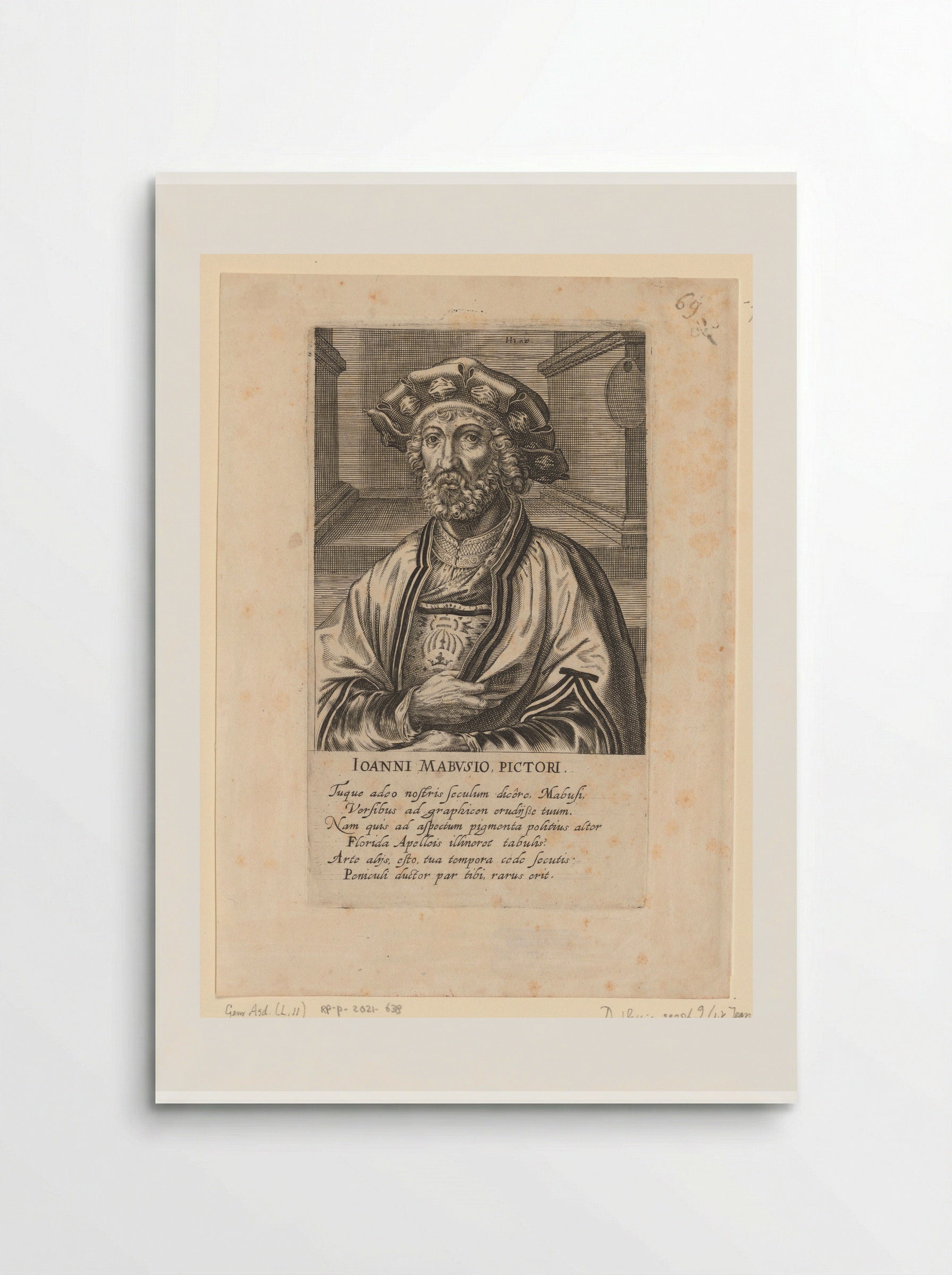 Portret van Jan Gossaert - Hendrick Hondius (I) - Poster