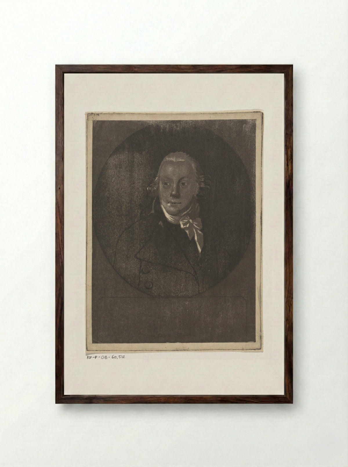 Portret van Jan Hinlopen - Johan Bernard Scheffer - Framed Print Dark Wood