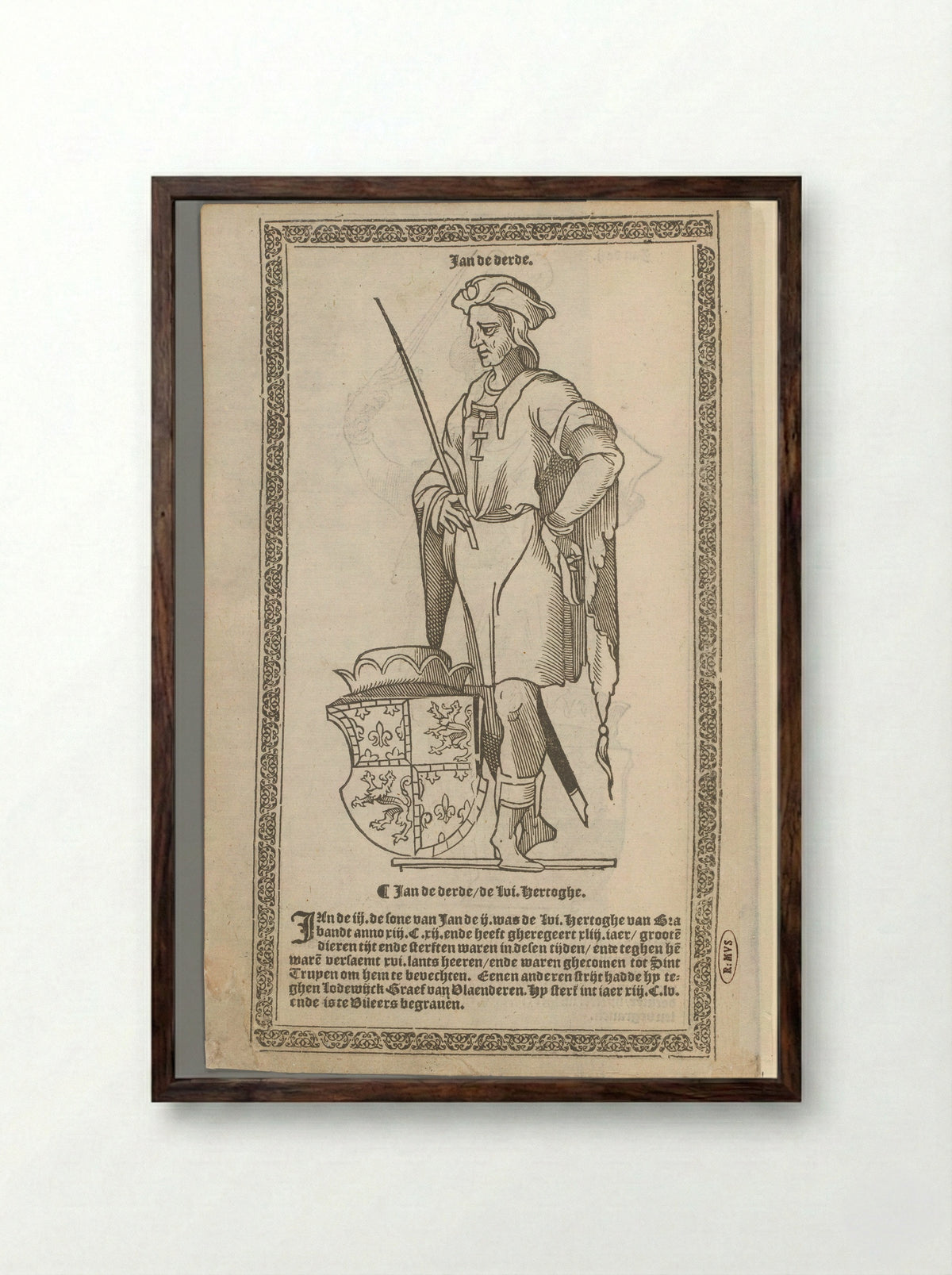 Portret van Jan III, hertog van Brabant - Jan Molijns - Framed Print Dark Wood