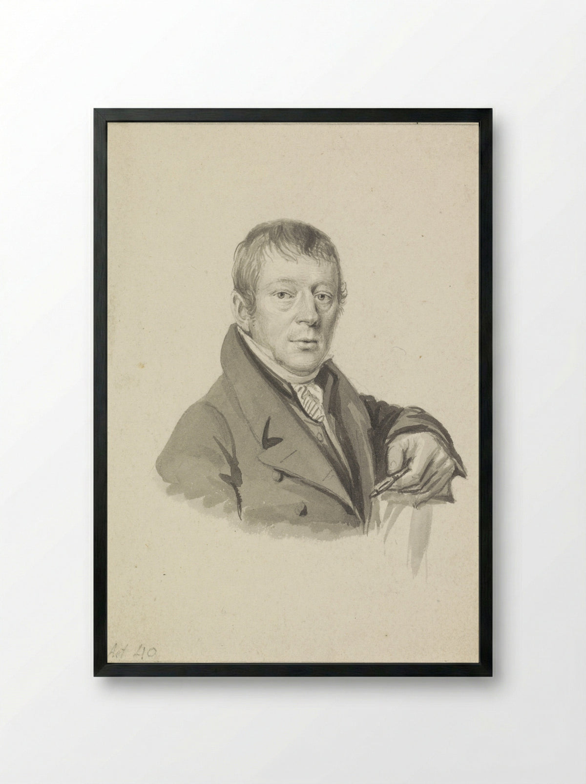 Portret van Jan Willem Caspari - Gerrit Lamberts - Framed Print Black