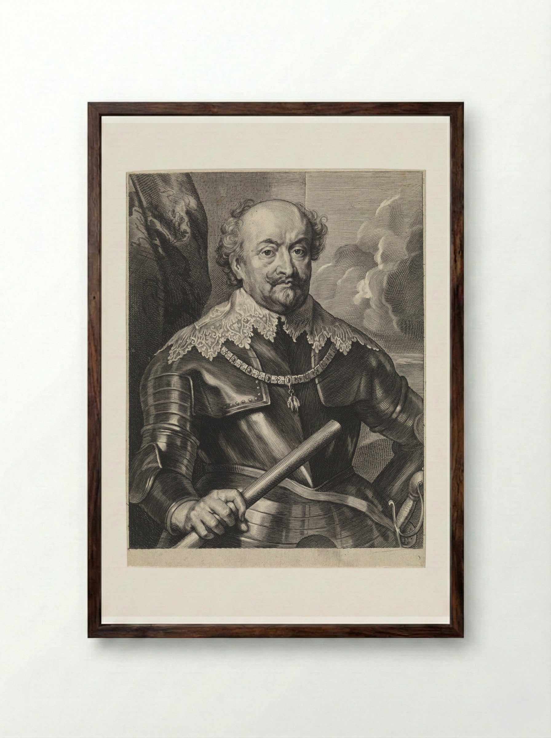 Portret van Jan de Jongste - Paulus Pontius - Framed Print Dark Wood