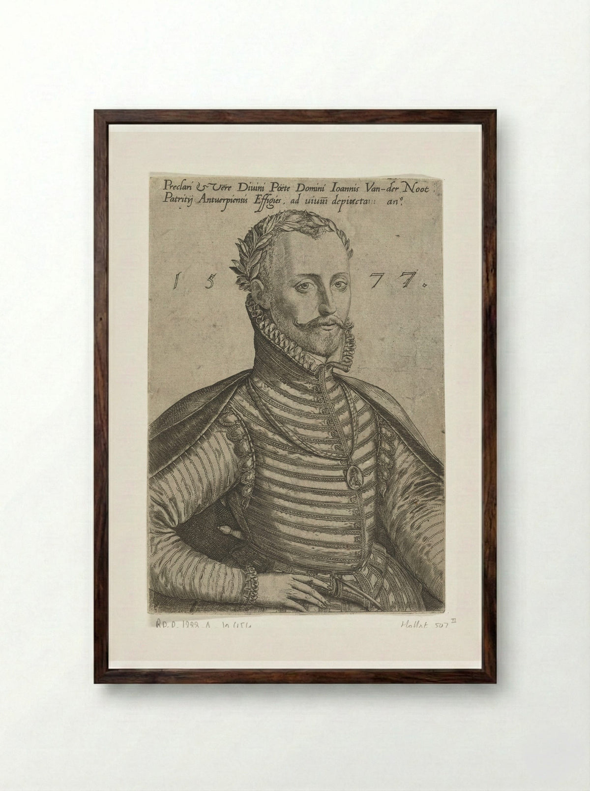 Portret van Jan van der Noot - Abraham de Bruyn - Framed Print Dark Wood