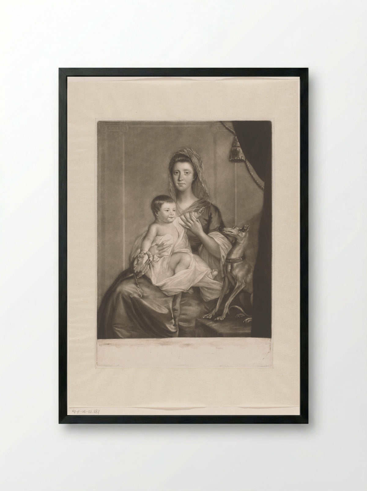Portret van Jane Cathcart en haar dochter Jane - James McArdell - Framed Print Black