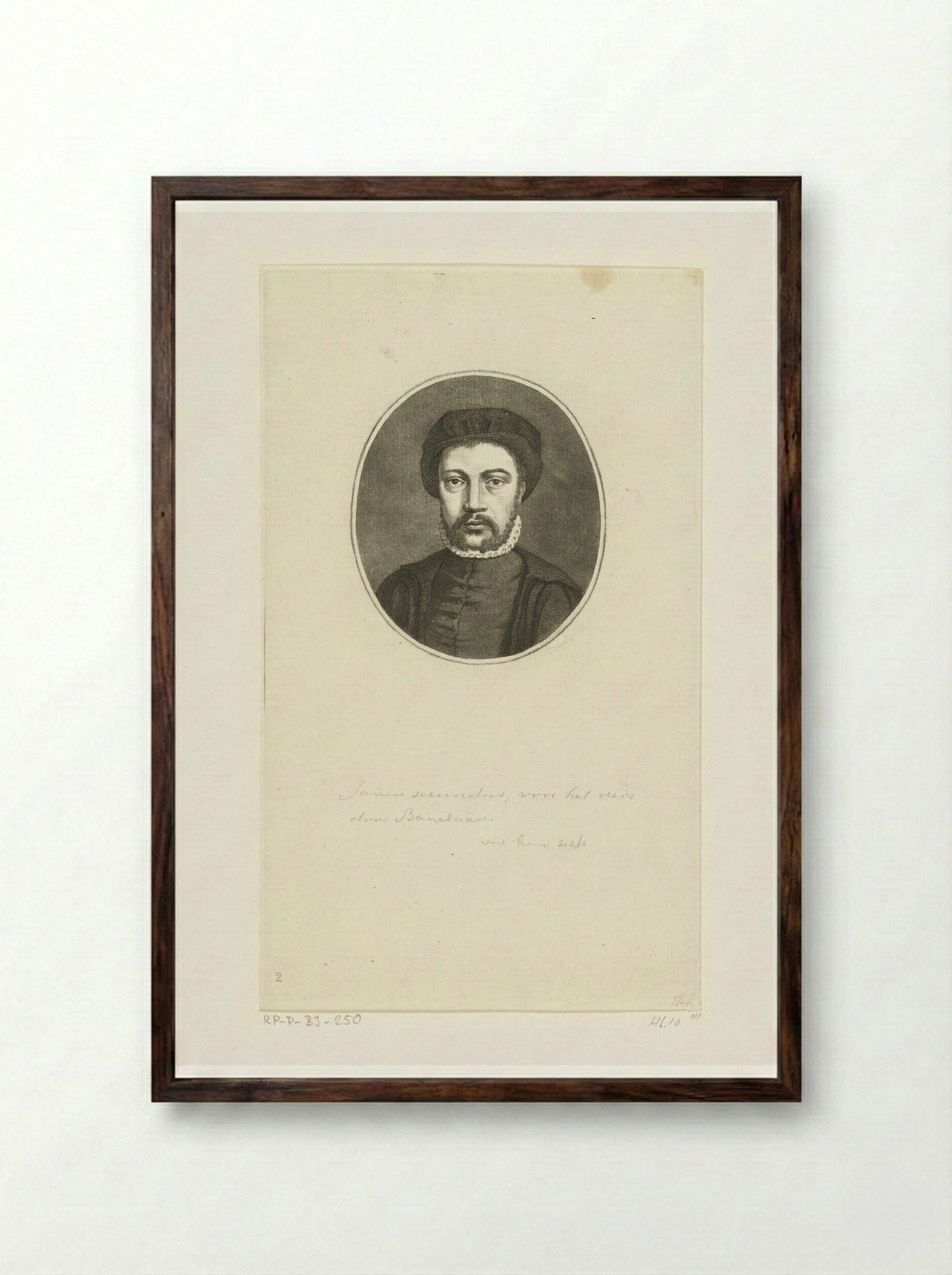 Portret van Janus Secundus - Ernst Willem Jan Bagelaar - Framed Print Dark Wood