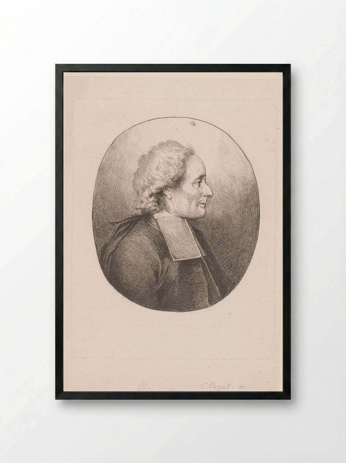Portret van Jean Antoine de Maroulle - Charles-Antoine Coypel - Framed Print Black