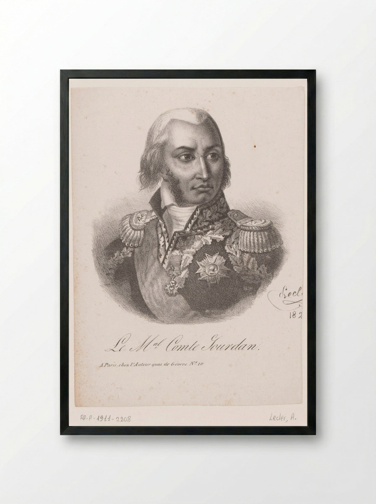 Portret van Jean-Baptiste Jourdan - Auguste Toussaint Lecler - Framed Print Black