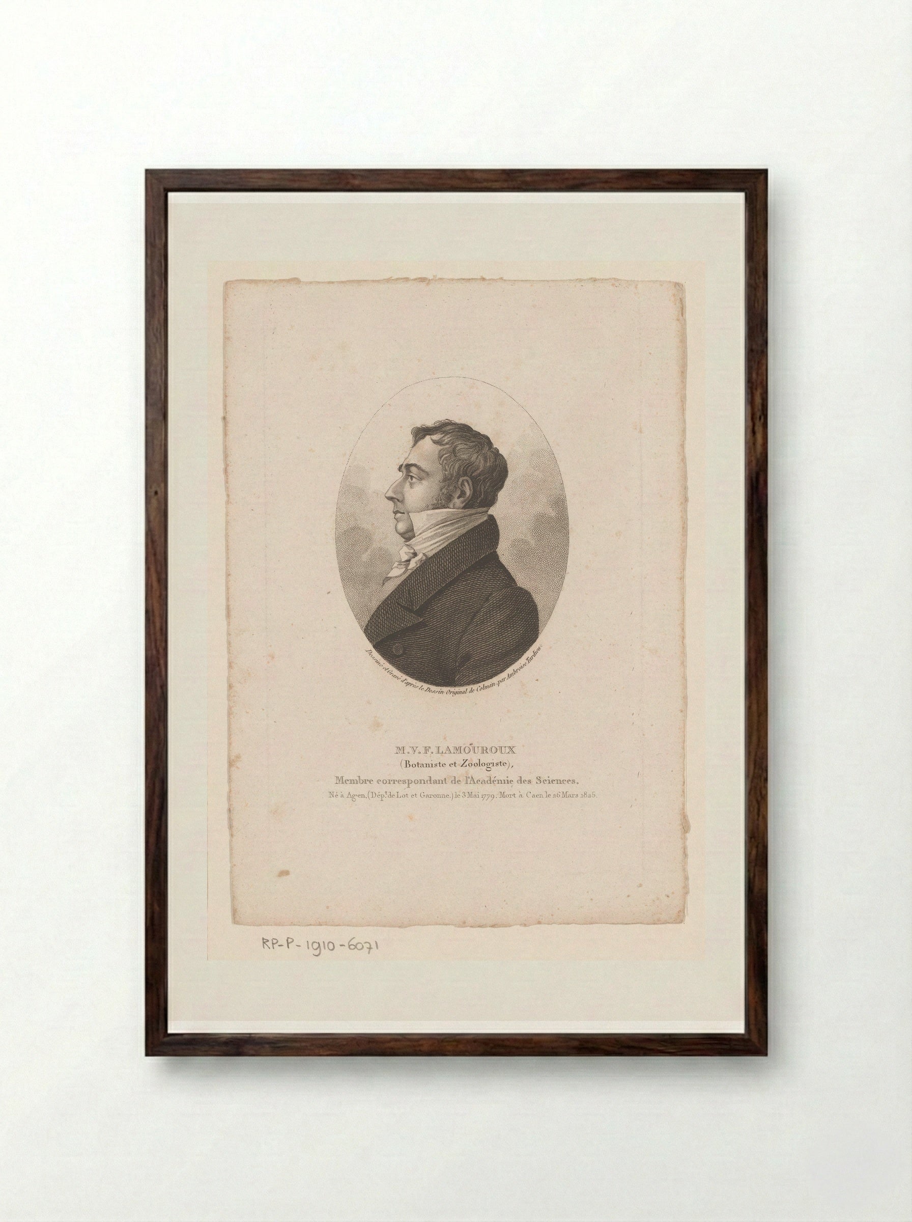 Portret van Jean Vincent Félix Lamouroux - Ambroise Tardieu - Framed Print Dark Wood
