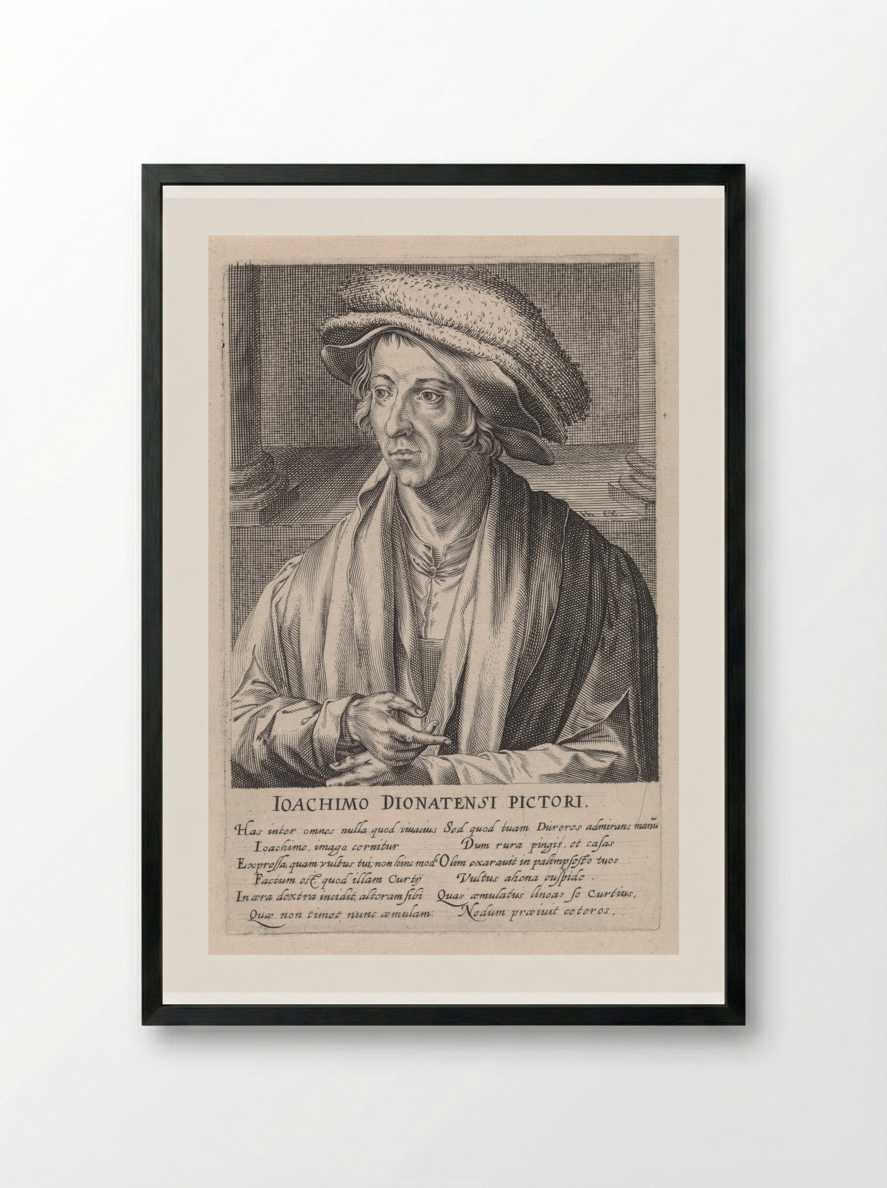 Portret van Joachim Patinir - Hendrick Hondius (I) - Framed Print Black