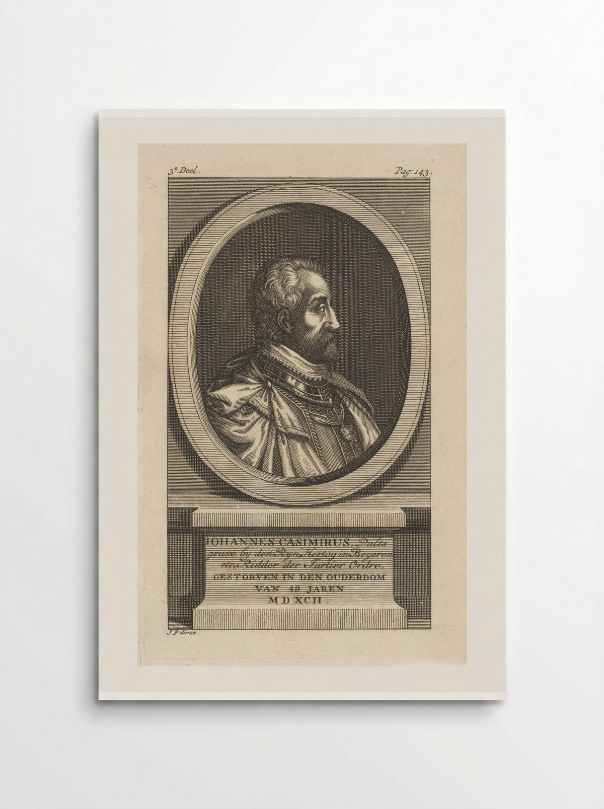 Portret van Johan Casimir, paltsgraaf aan de Rijn - Jan Punt - Poster