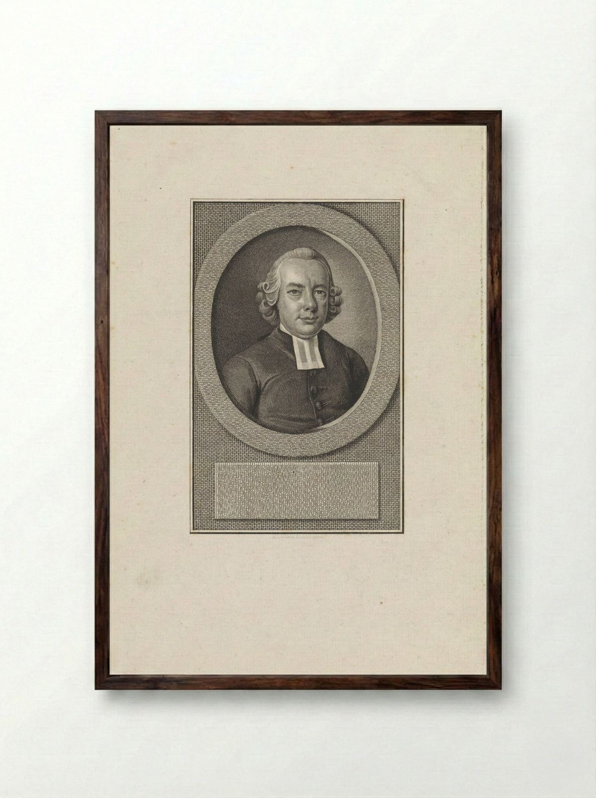 Portret van Johan Christiaan Baum - Reinier Vinkeles - Framed Print Dark Wood