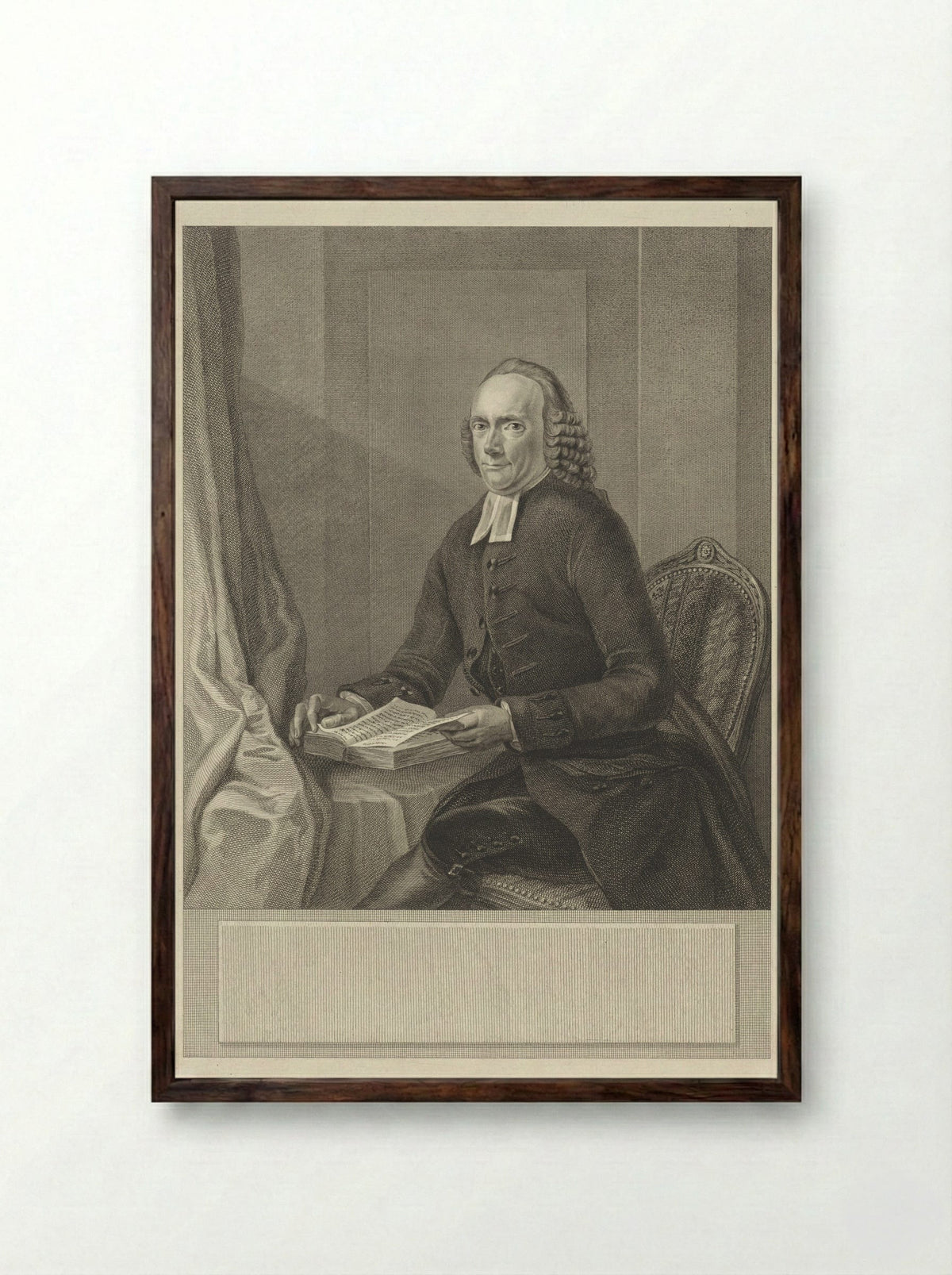 Portret van Johan Diedrich Deiman - Reinier Vinkeles (I) - Framed Print Dark Wood