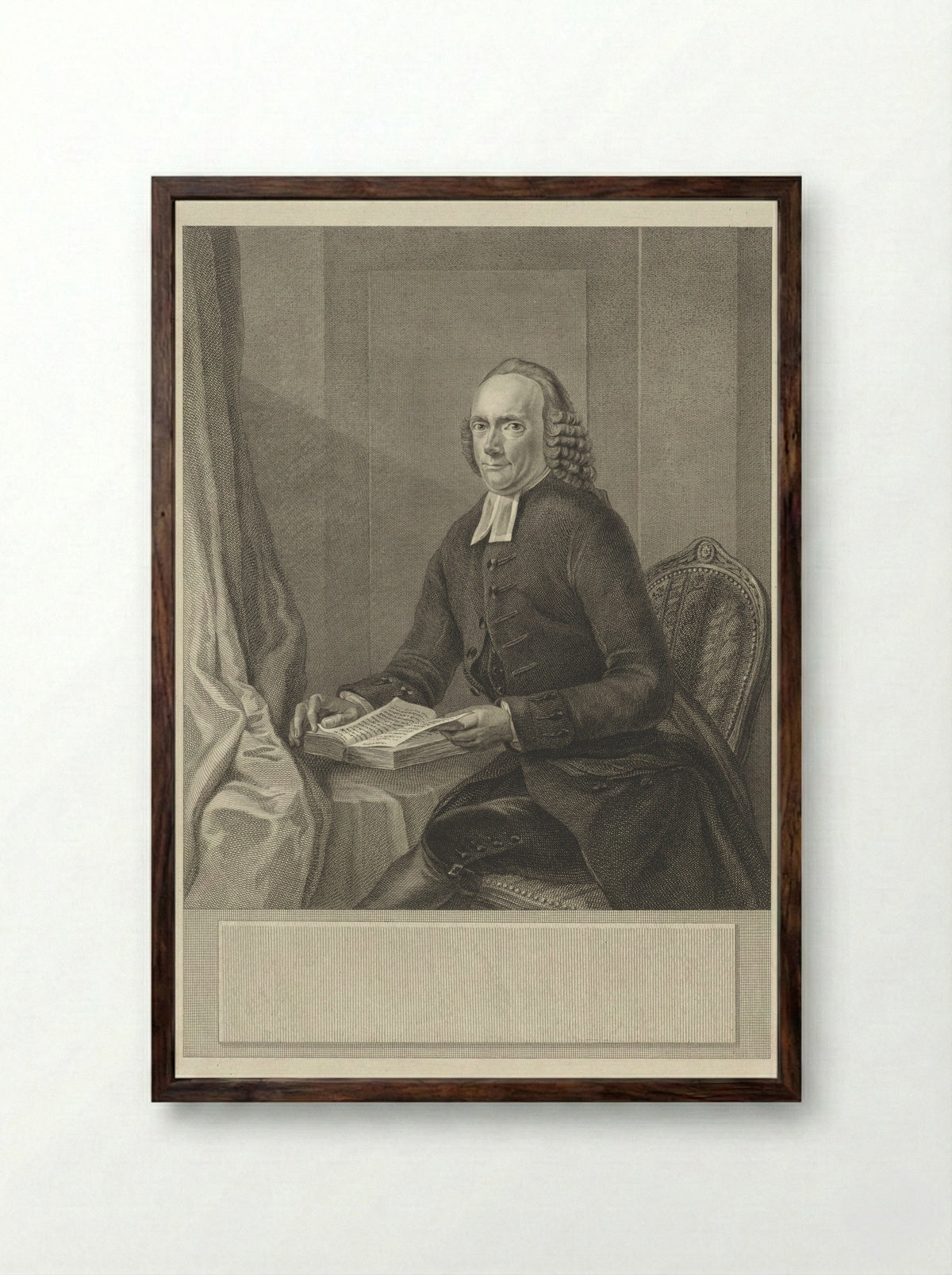 Portret van Johan Diedrich Deiman - Reinier Vinkeles (I) - Framed Print Dark Wood