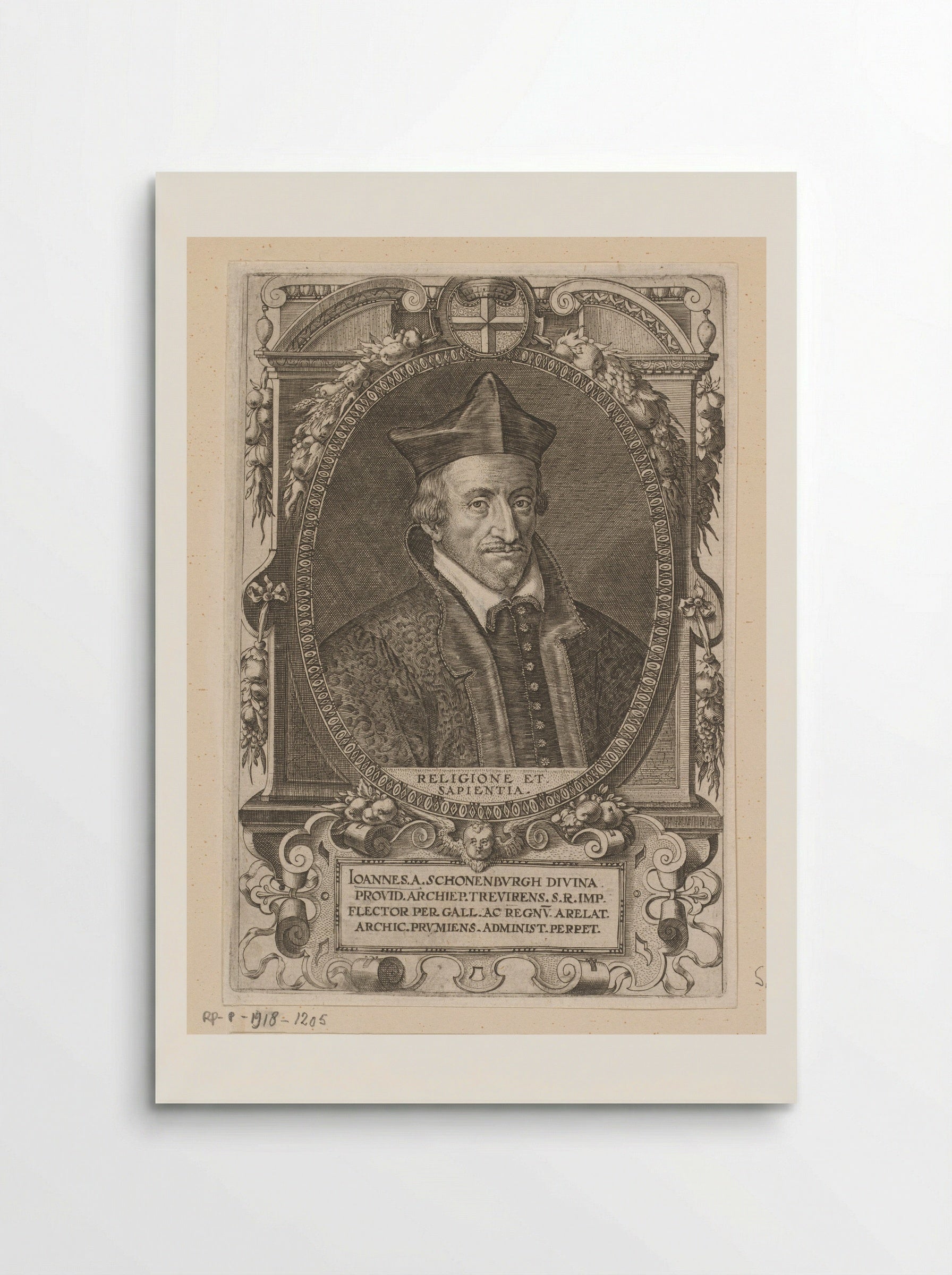 Portret van Johan VII van Schönenberg - Dominicus Custos - Poster