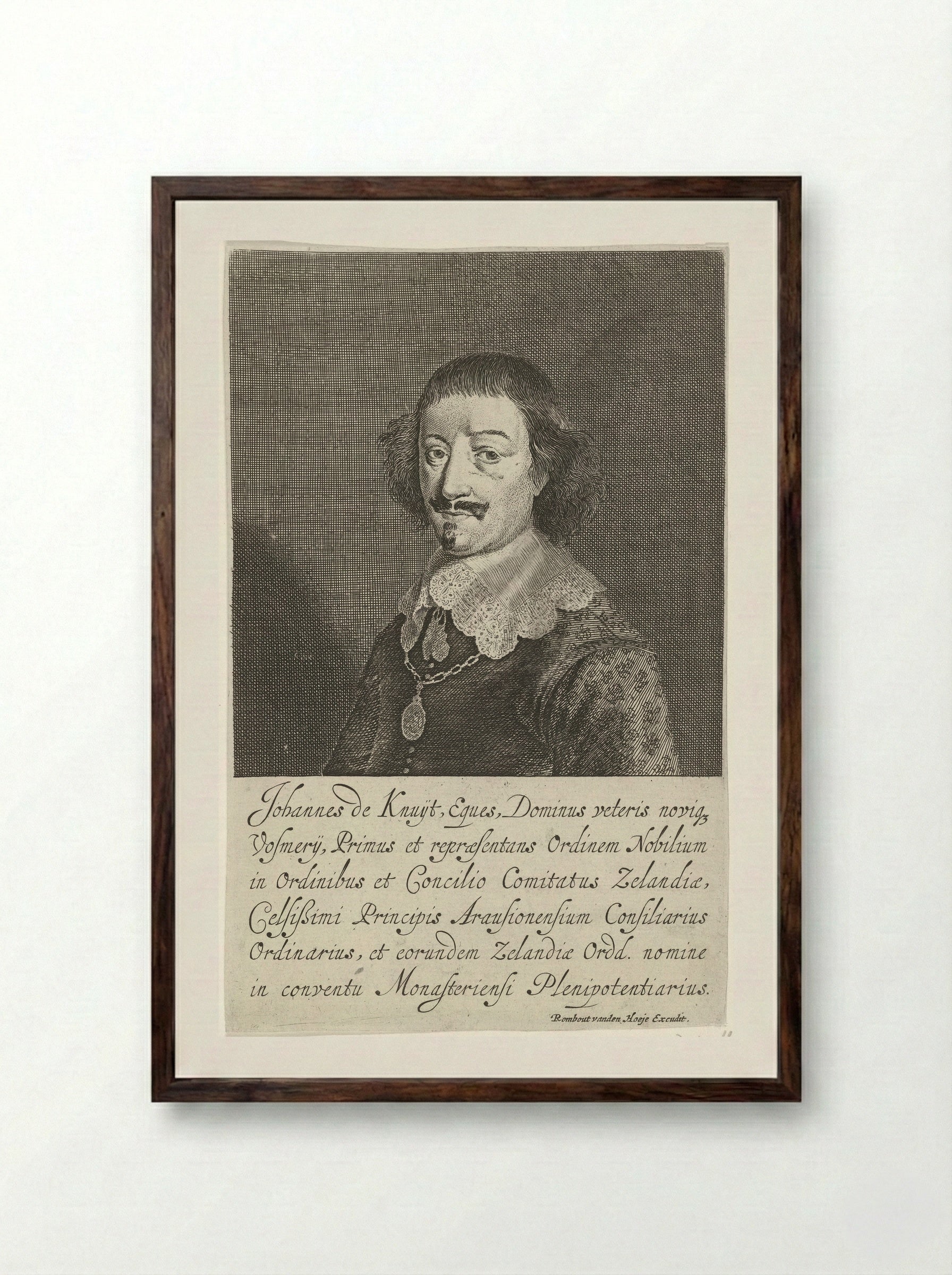 Portret van Johan de Knuyt - Pieter Nolpe - Framed Print Dark Wood