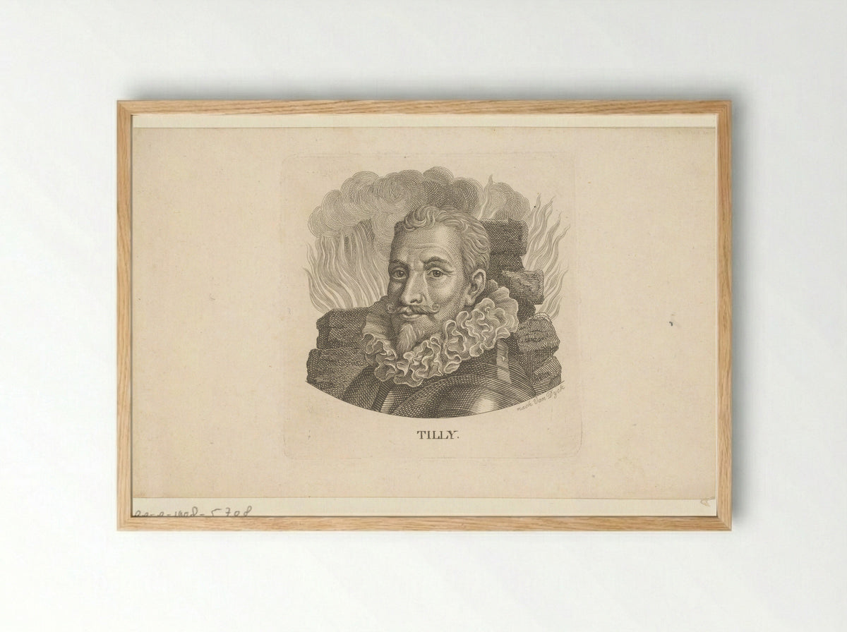 Portret van Johan 't Serclaes, graaf van Tilly - Ernst Ludwig Riepenhausen - Framed Print Wood