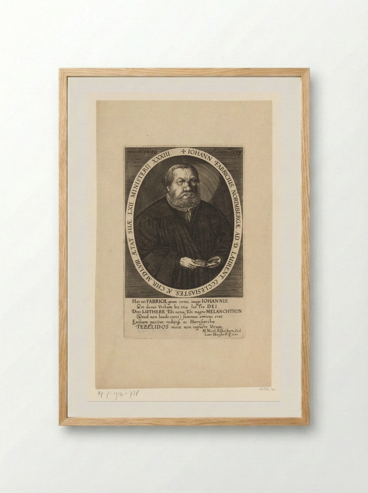 Portret van Johann Fabricius - Johann Pfann - Framed Print Wood