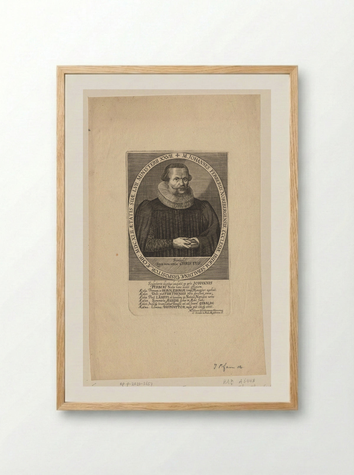 Portret van Johann Ferber - Johann Pfann - Framed Print Wood