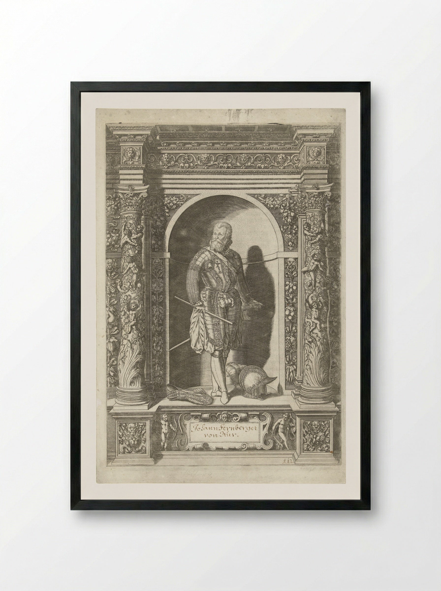Portret van Johann Fernberger von Aur - Dominicus Custos - Framed Print Black