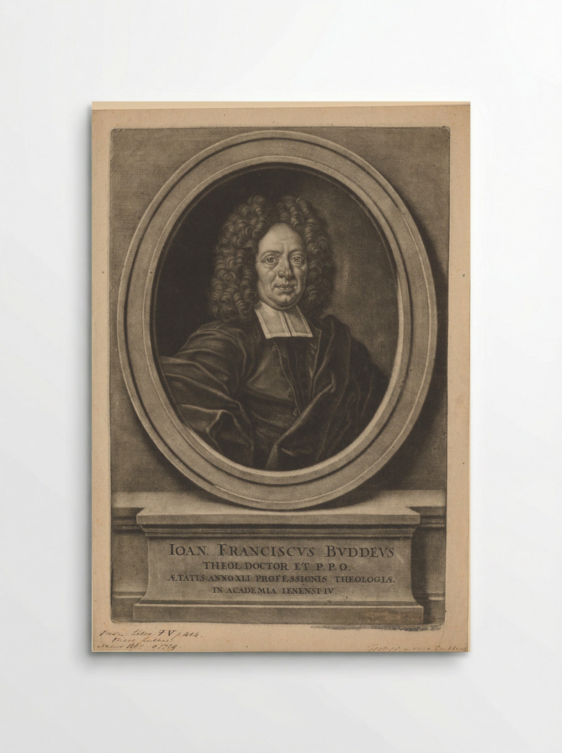 Portret van Johann Franz Buddeus - Christoph Weigel - Poster