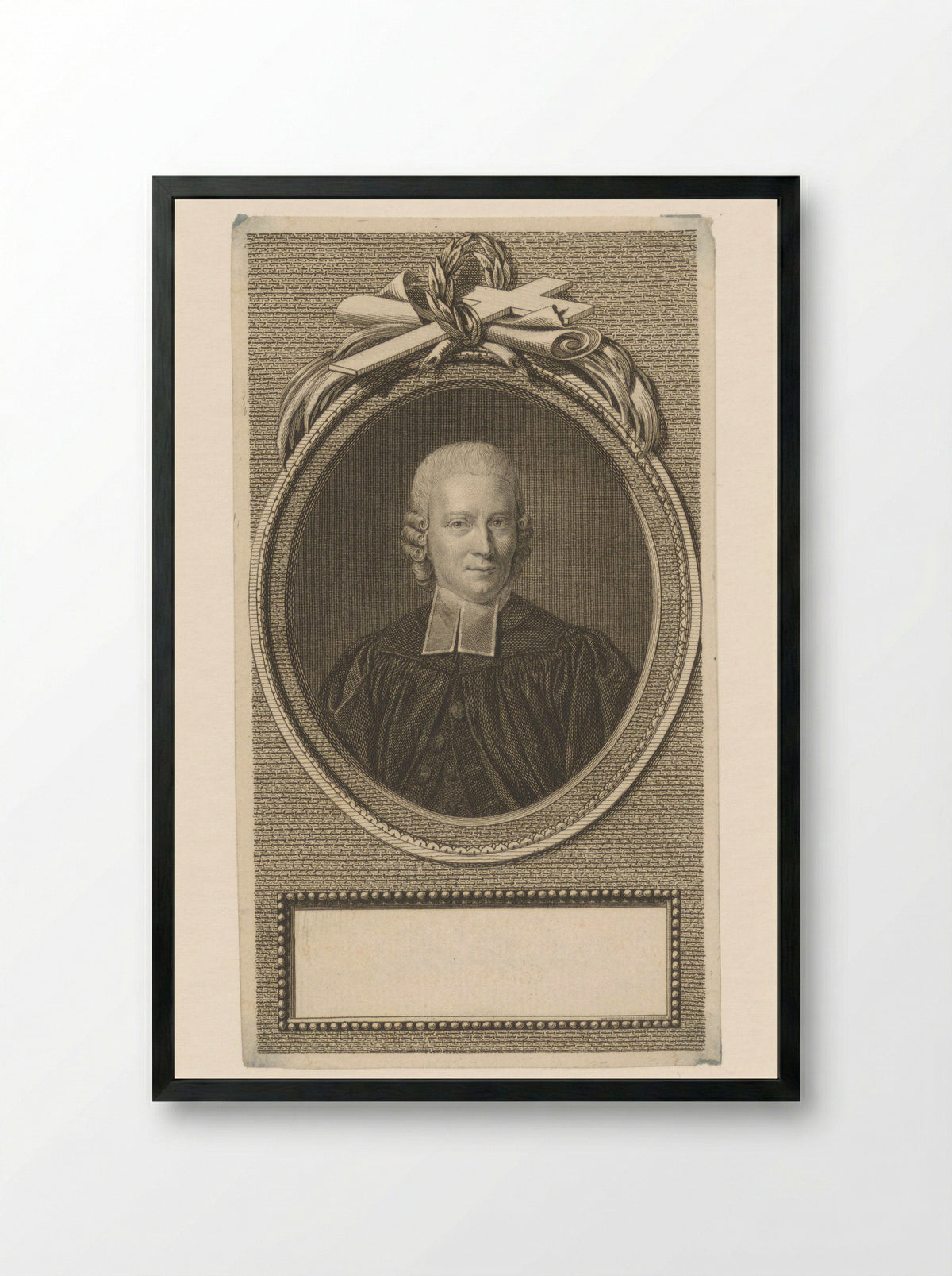 Portret van Johann Friedrich Rehkopf - Ephraïm Gottlieb Krüger - Framed Print Black