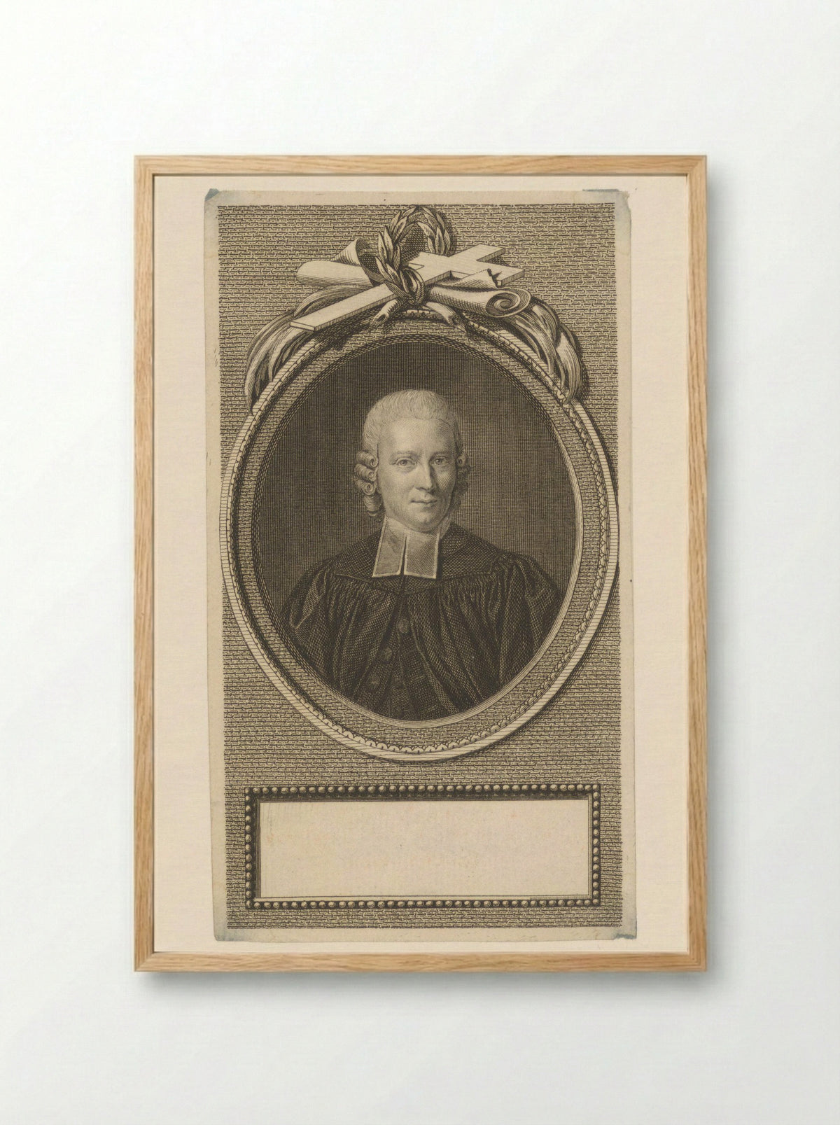 Portret van Johann Friedrich Rehkopf - Ephraïm Gottlieb Krüger - Framed Print Wood
