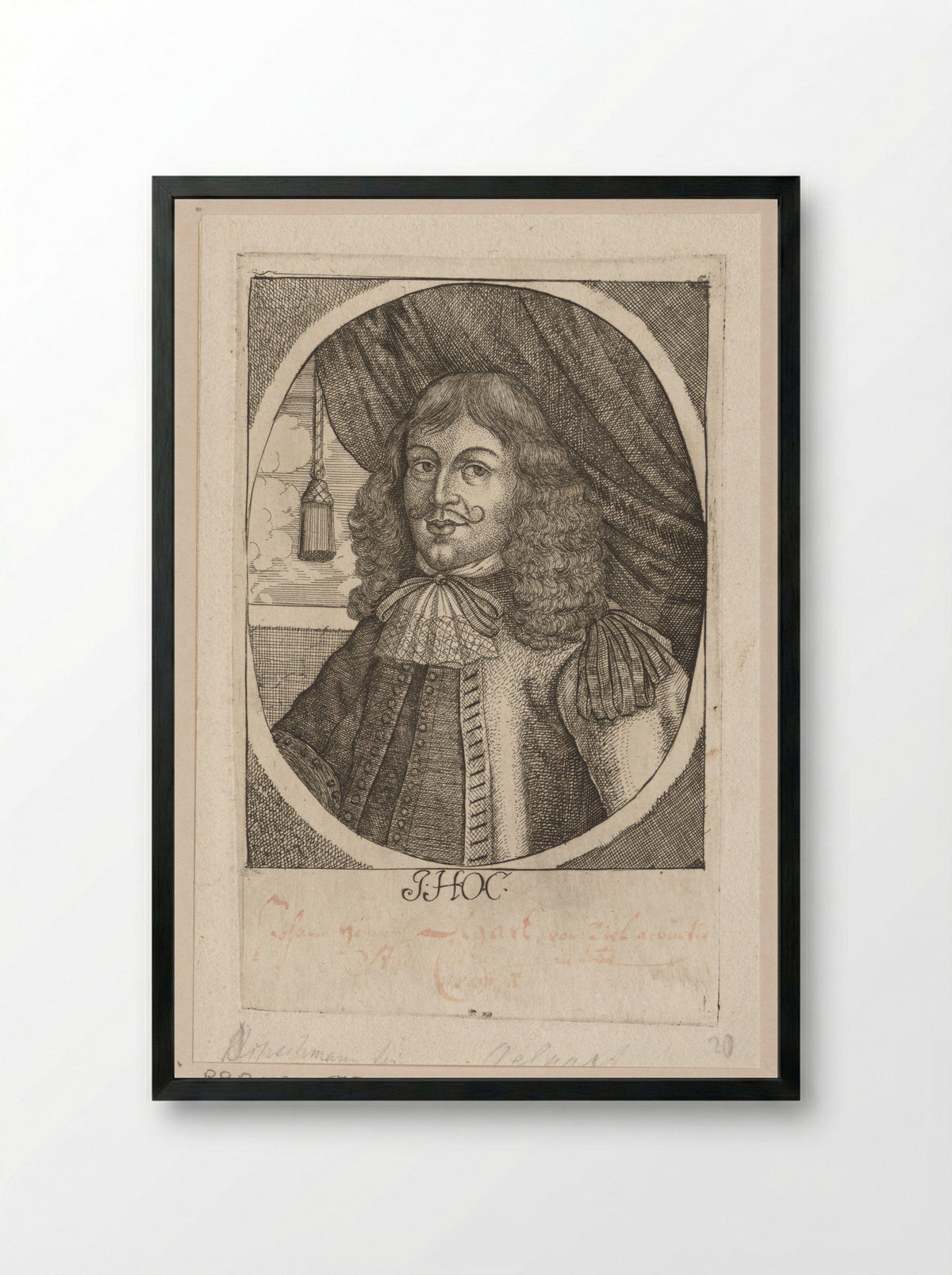 Portret van Johann Heinrich Oelgart - Johann Alexander Böner - Framed Print Black