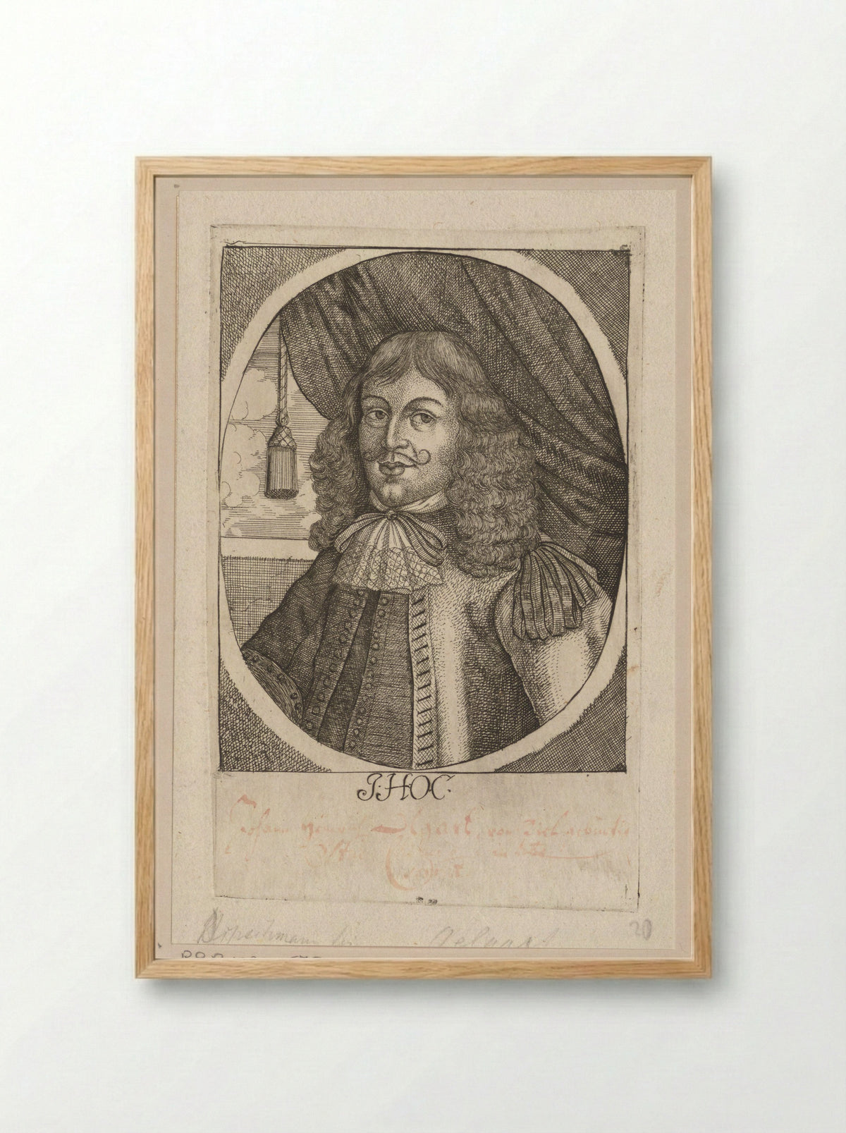 Portret van Johann Heinrich Oelgart - Johann Alexander Böner - Framed Print Wood