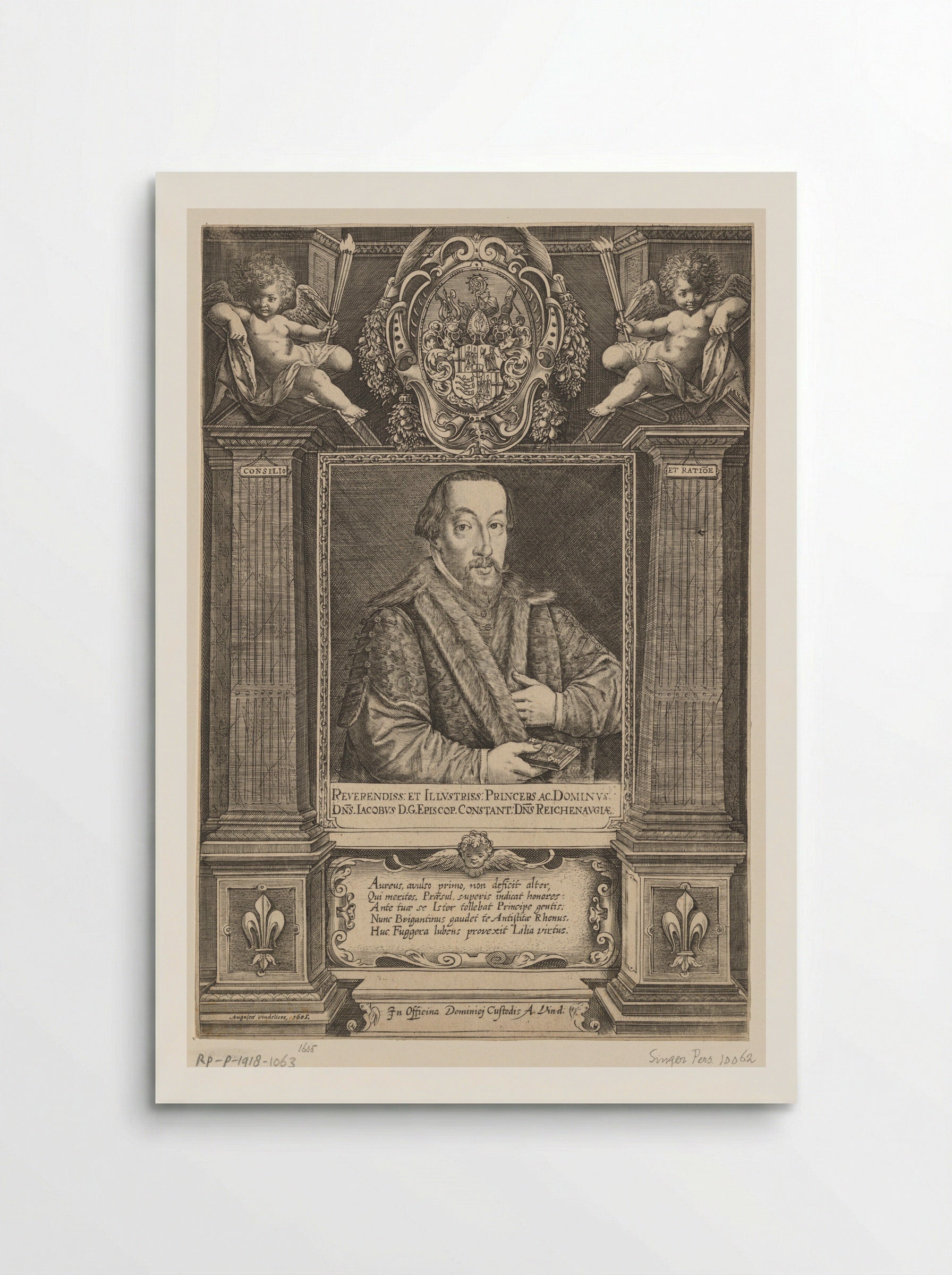 Portret van Johann Jacob Fugger - Dominicus Custos - Poster