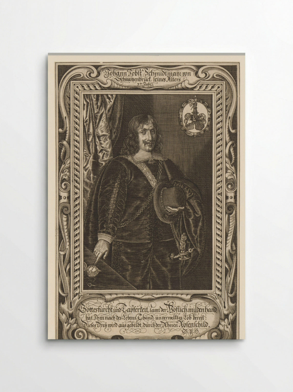 Portret van Johann Jodocus Schmidmair von Schwarzenbruck - Johann Pfann - Poster