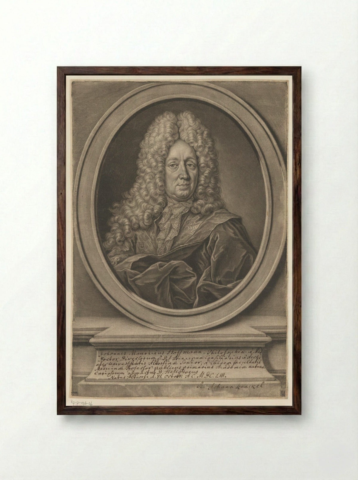 Portret van Johann Moritz Hoffmann - Christoph Weigel - Framed Print Dark Wood