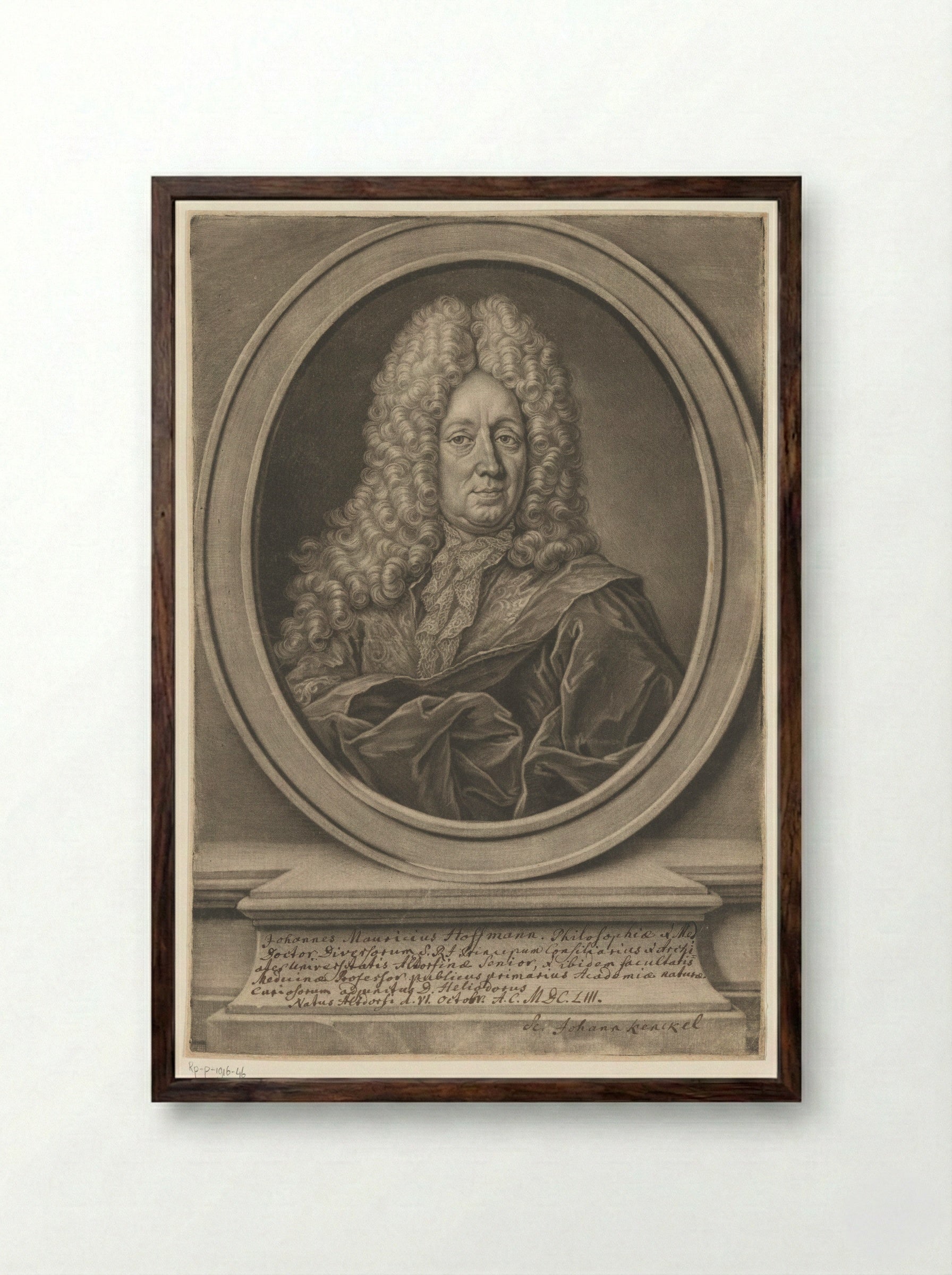 Portret van Johann Moritz Hoffmann - Christoph Weigel - Framed Print Dark Wood