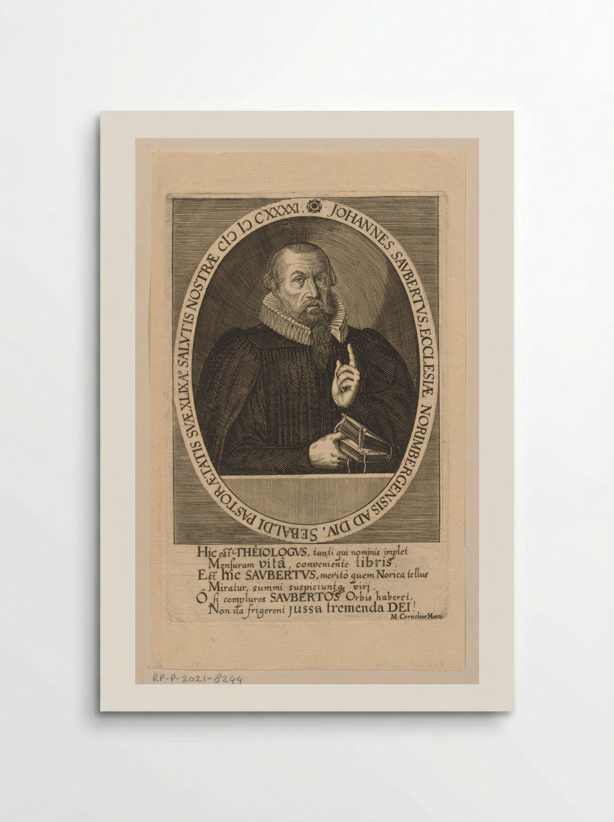 Portret van Johann Saubert I - Johann Pfann - Poster