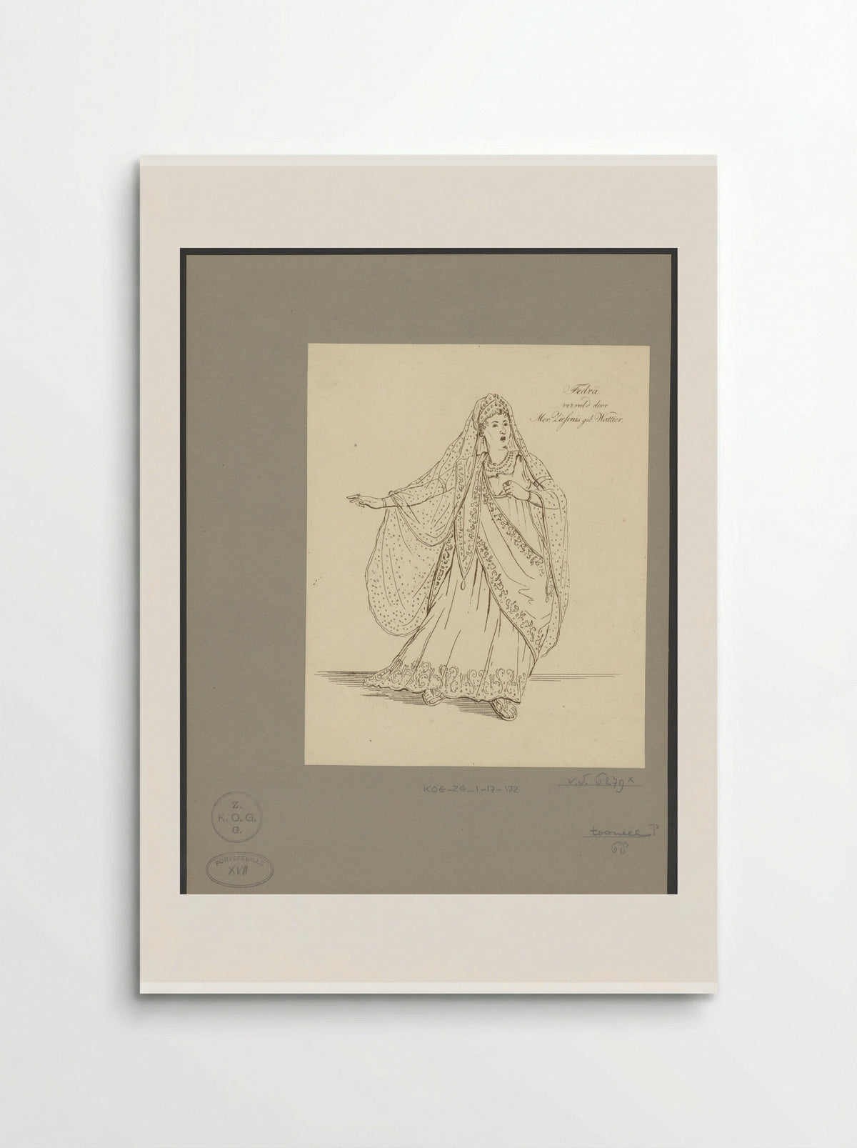 Portret van Johanna Cornelia Wattier in de rol van Fedra - Johannes Jelgerhuis - Poster