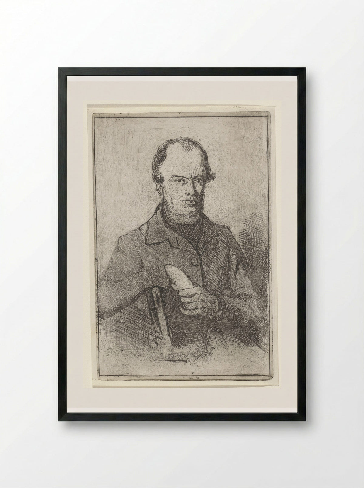 Portret van Johannes Adrianus van der Drift - Jan Weissenbruch - Framed Print Black