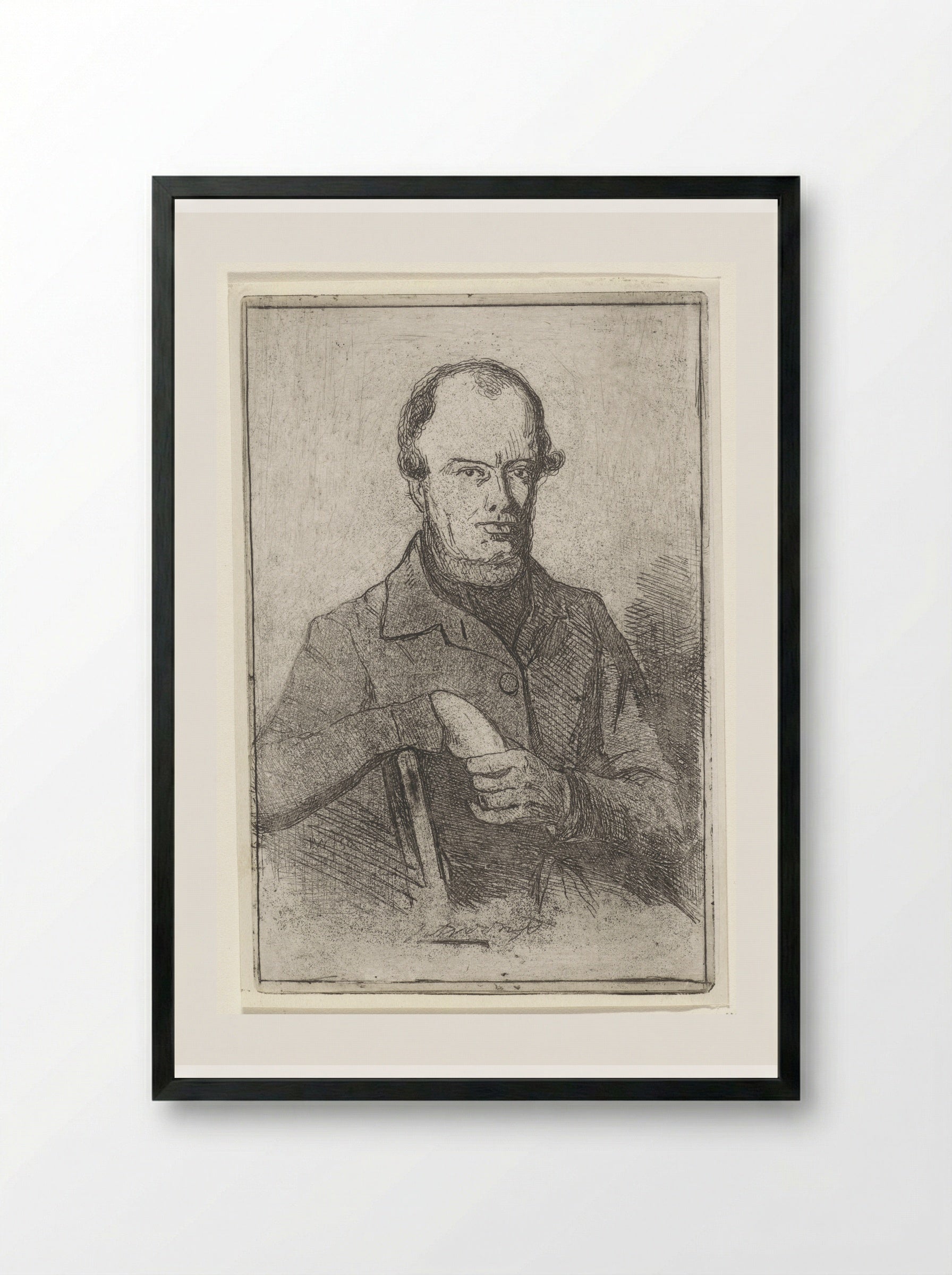 Portret van Johannes Adrianus van der Drift - Jan Weissenbruch - Framed Print Black
