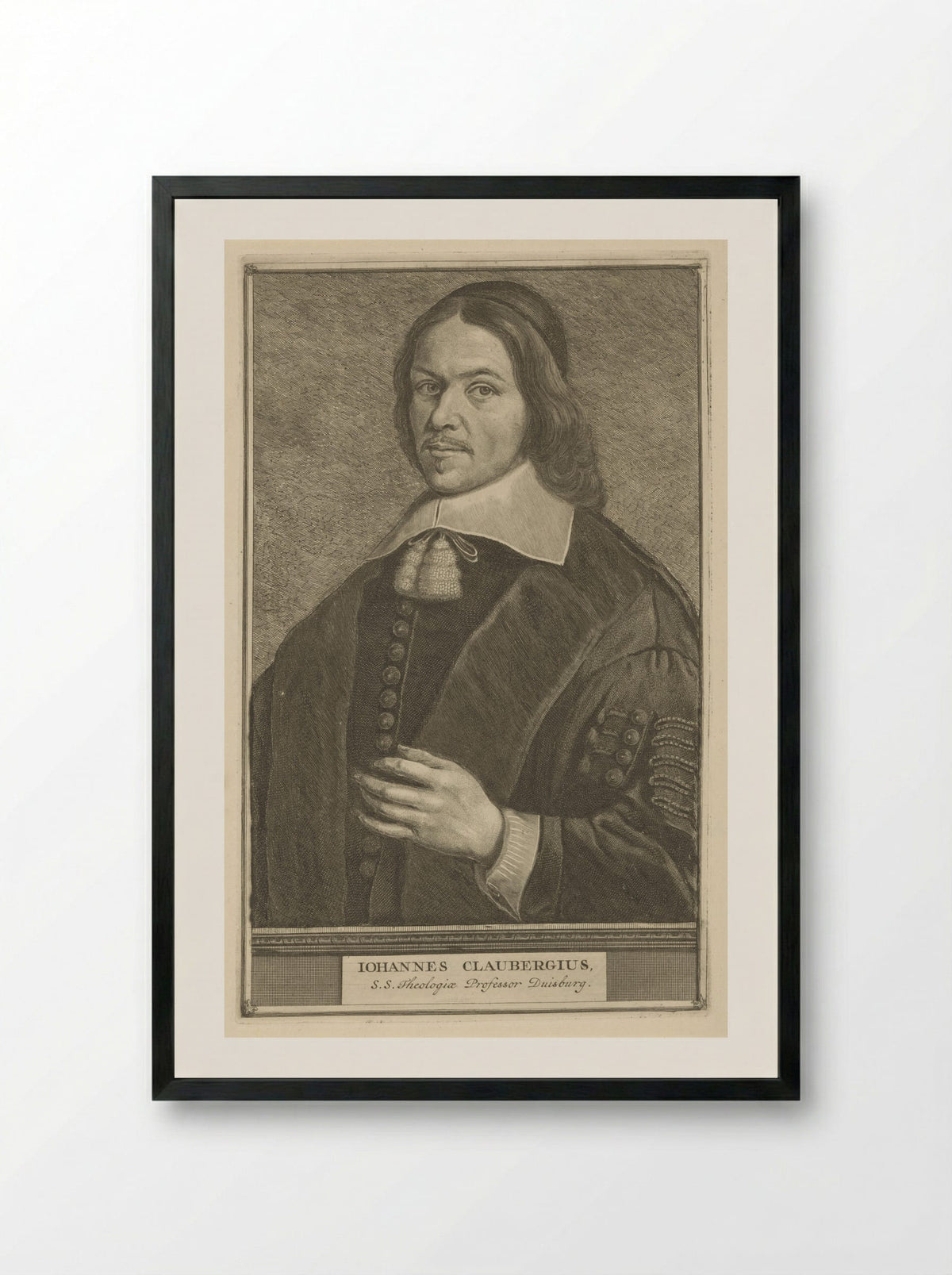 Portret van Johannes Clauberg - Jonas Suyderhoef - Framed Print Black