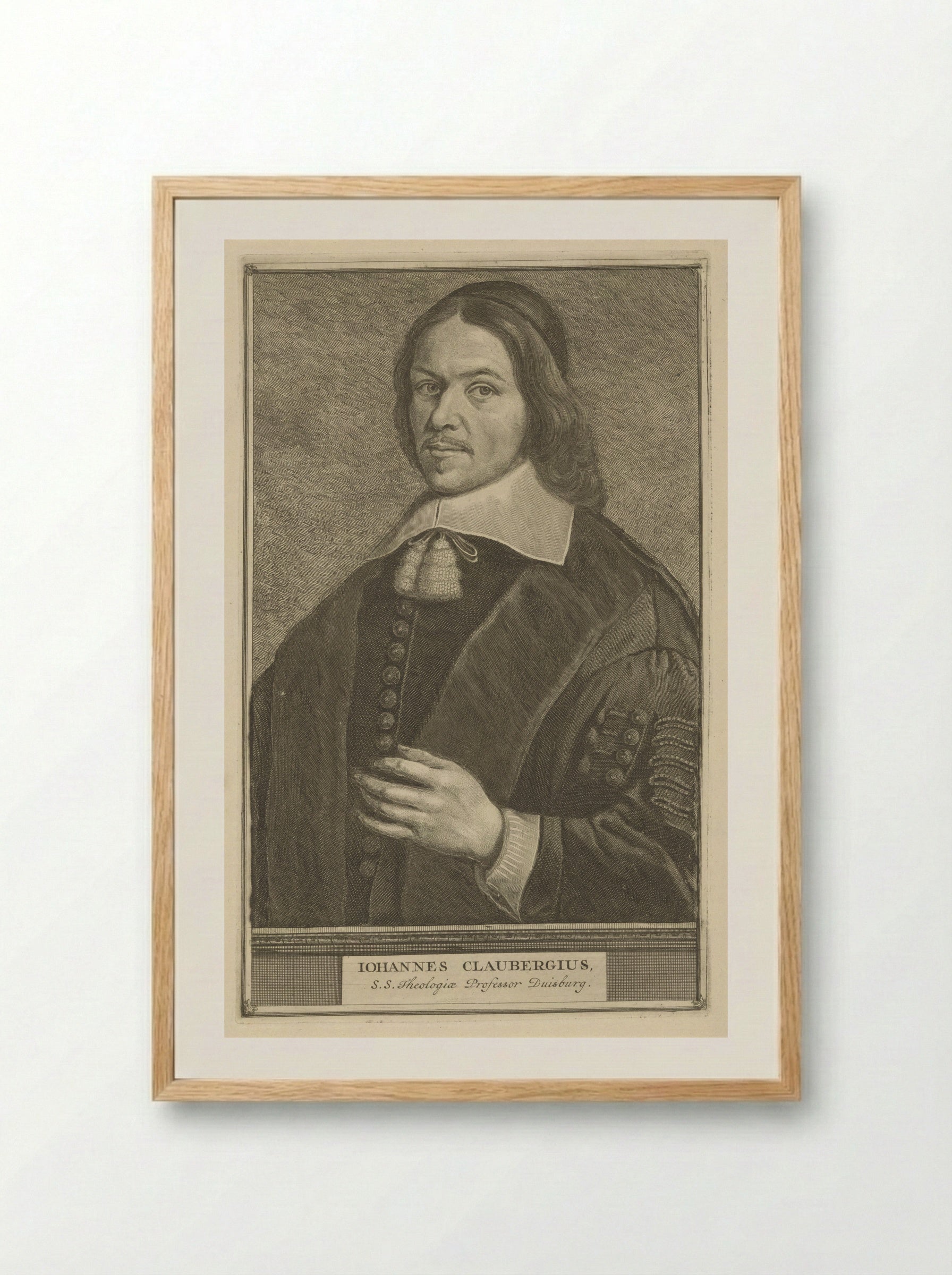 Portret van Johannes Clauberg - Jonas Suyderhoef - Framed Print Wood