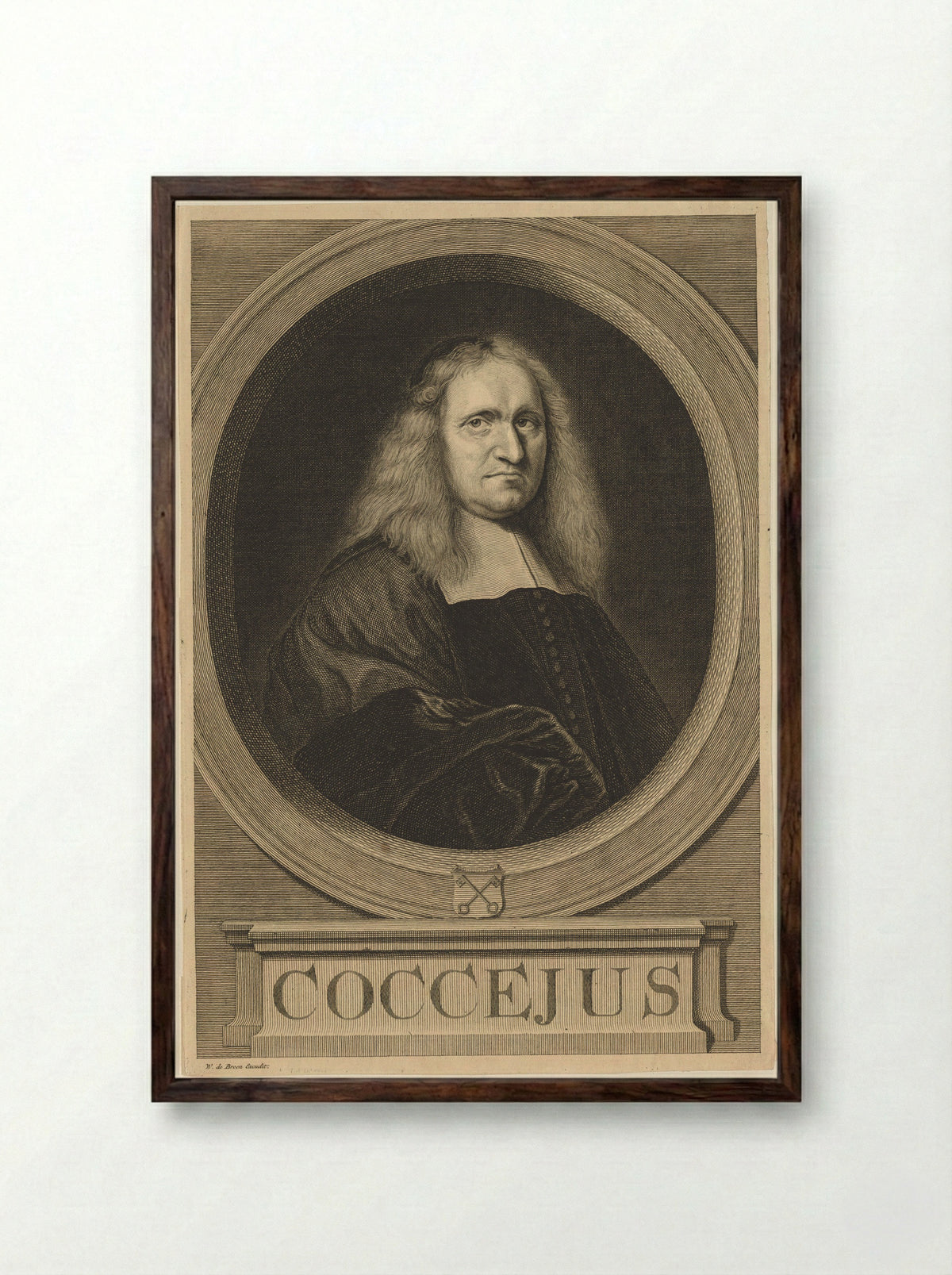 Portret van Johannes Cocceius - Willem de Broen - Framed Print Dark Wood