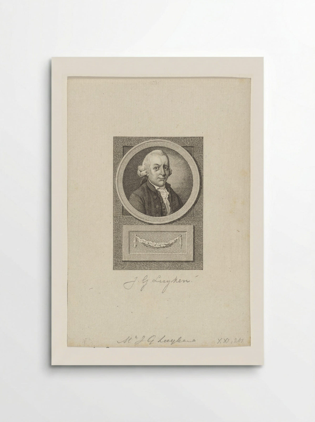 Portret van Johannes Gerardus Luyken - Reinier Vinkeles (I) - Poster
