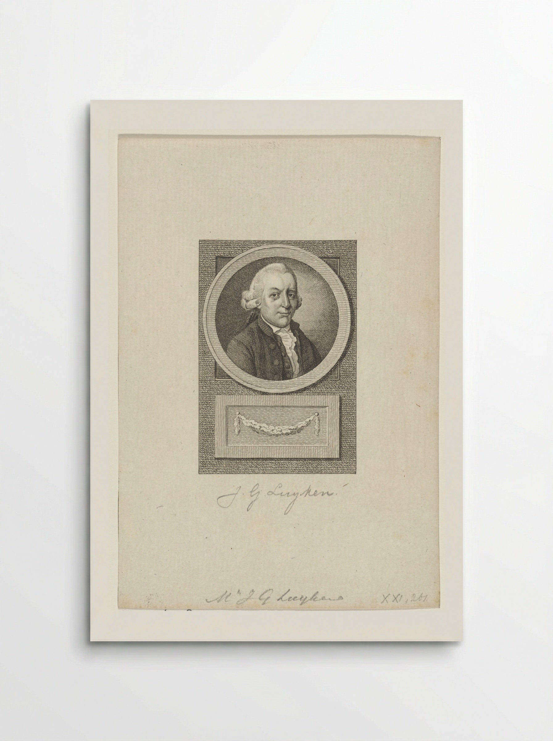 Portret van Johannes Gerardus Luyken - Reinier Vinkeles (I) - Poster