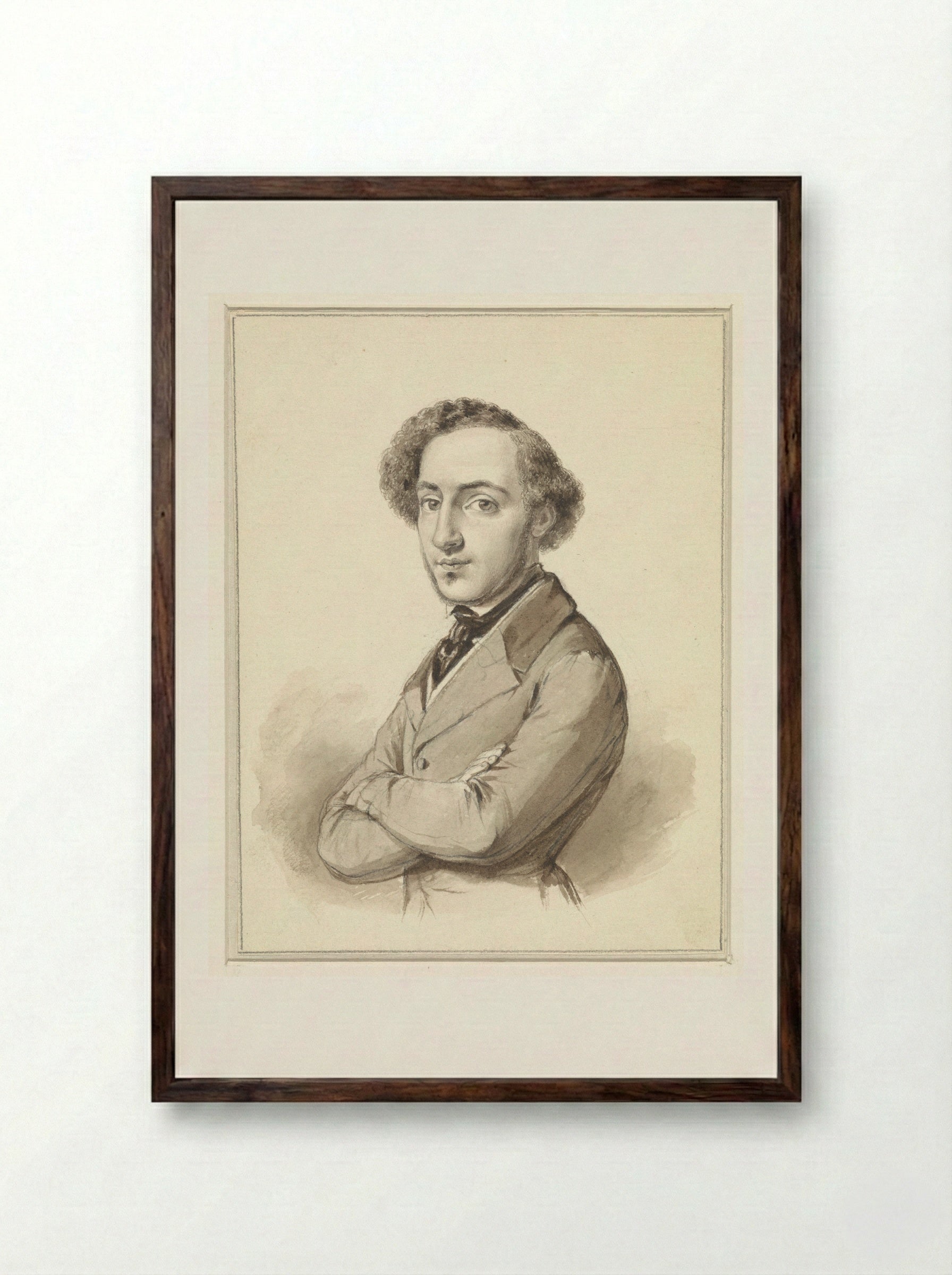 Portret van Johannes Hilverdink - Moritz Calisch - Framed Print Dark Wood