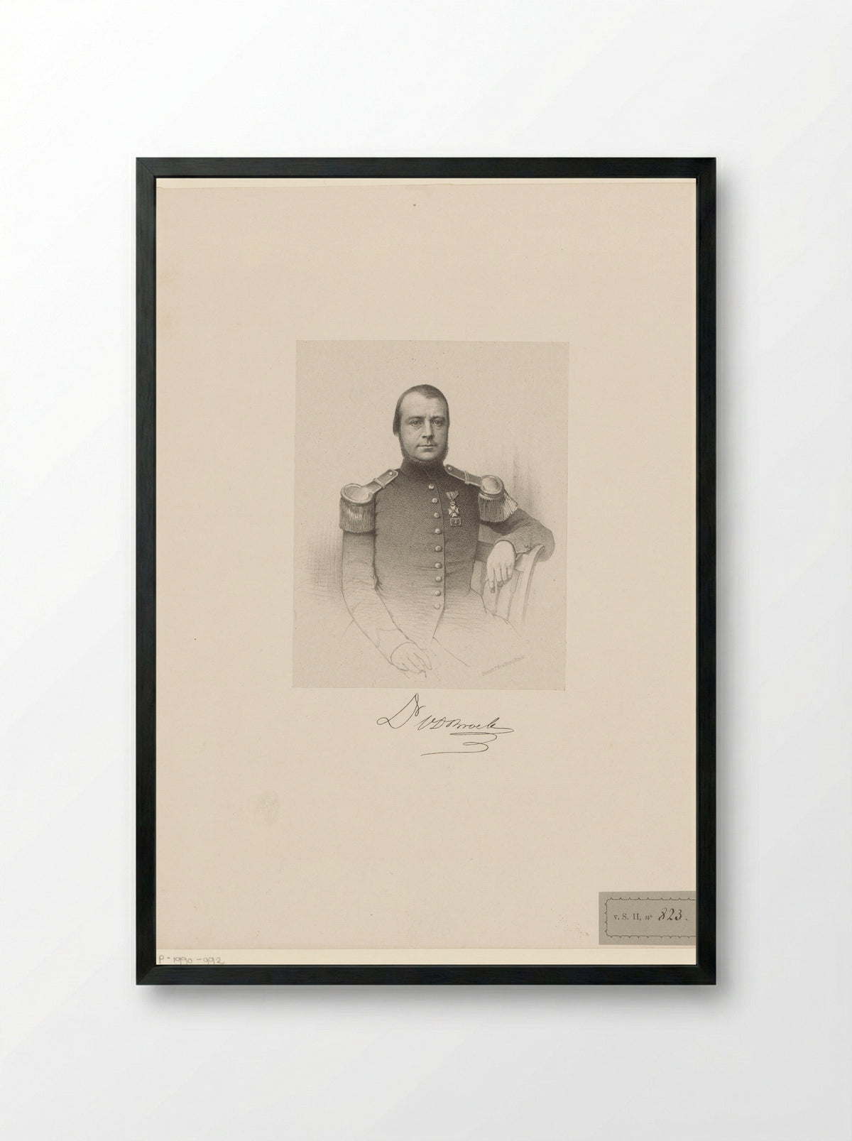 Portret van Johannes Hubertus van den Broek - Antonie Johannes Groeneveldt - Framed Print Black
