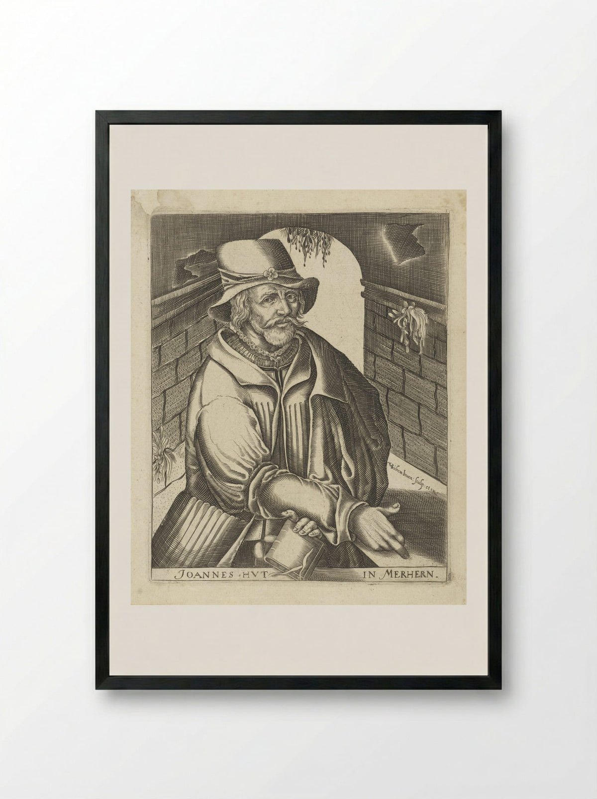 Portret van Johannes Hus - Wilhelmus Goeree - Framed Print Black